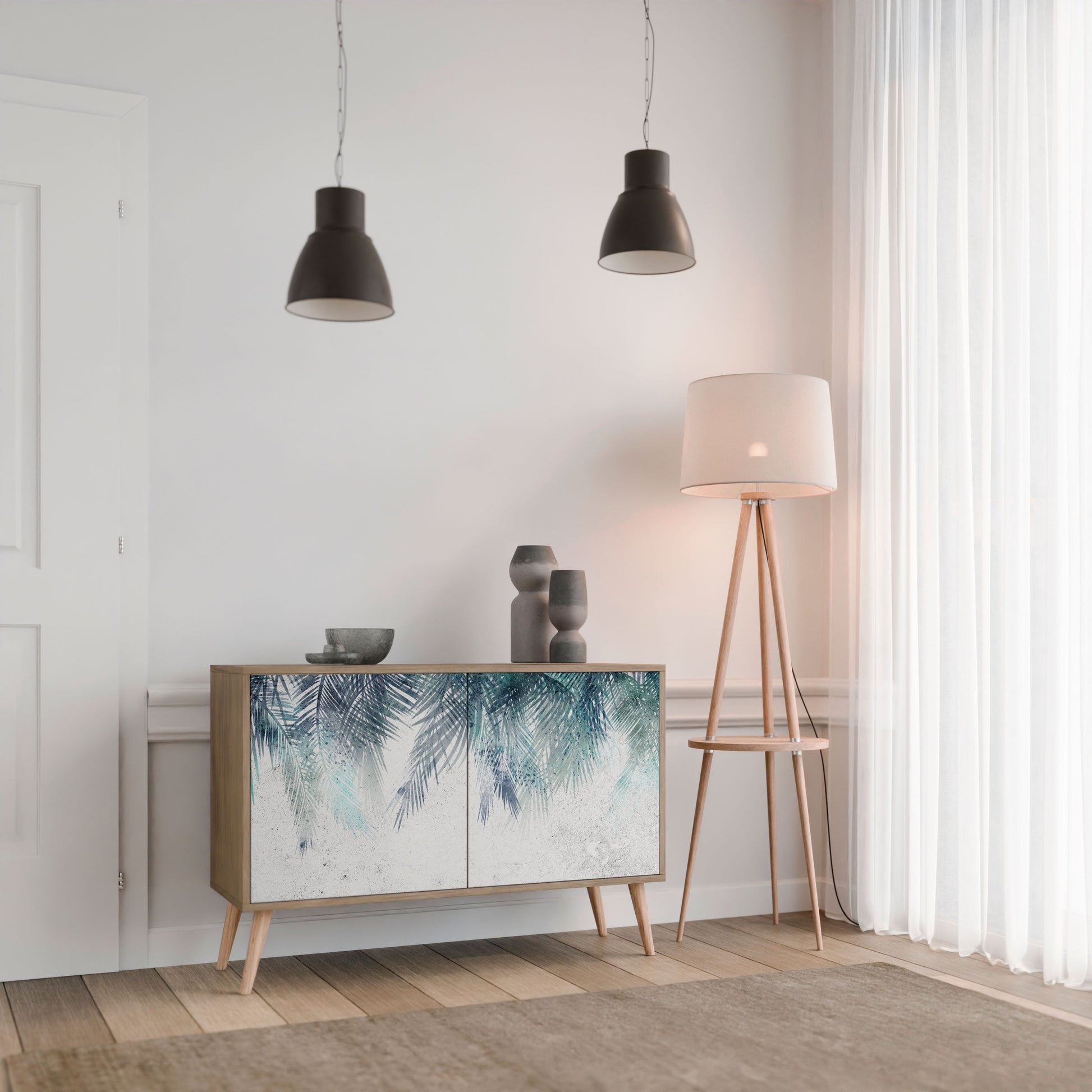 PALM VEIL 2-Door Sideboard in Oak Effect