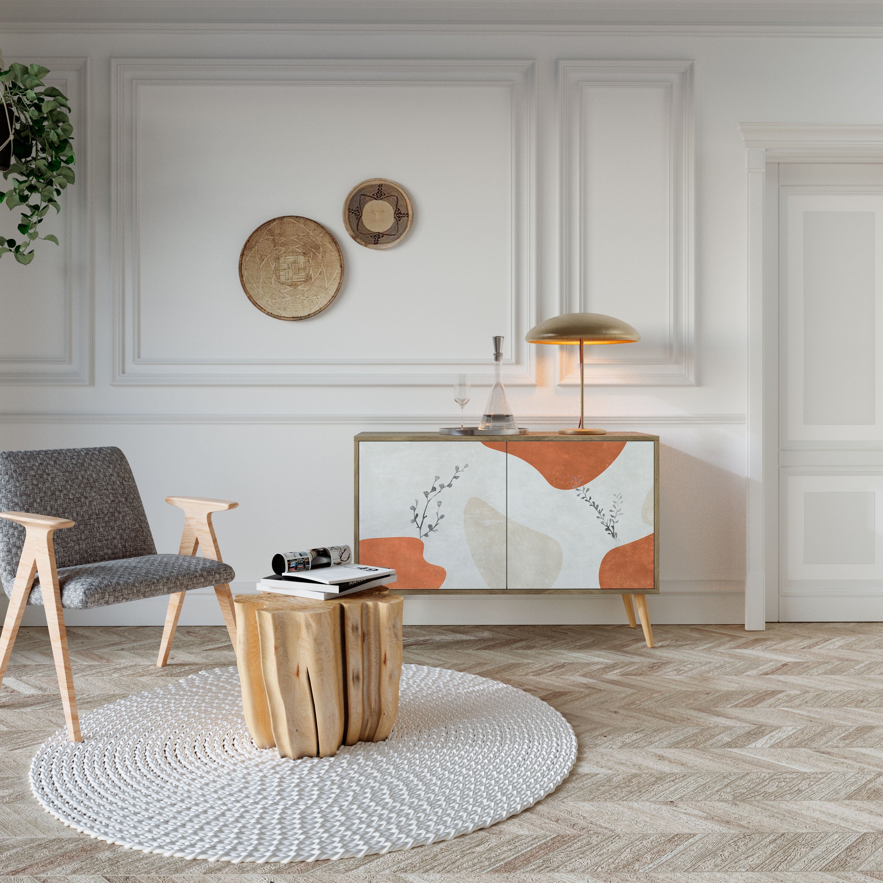 TRANQUIL TWIG 2-Door Sideboard in Oak Effect