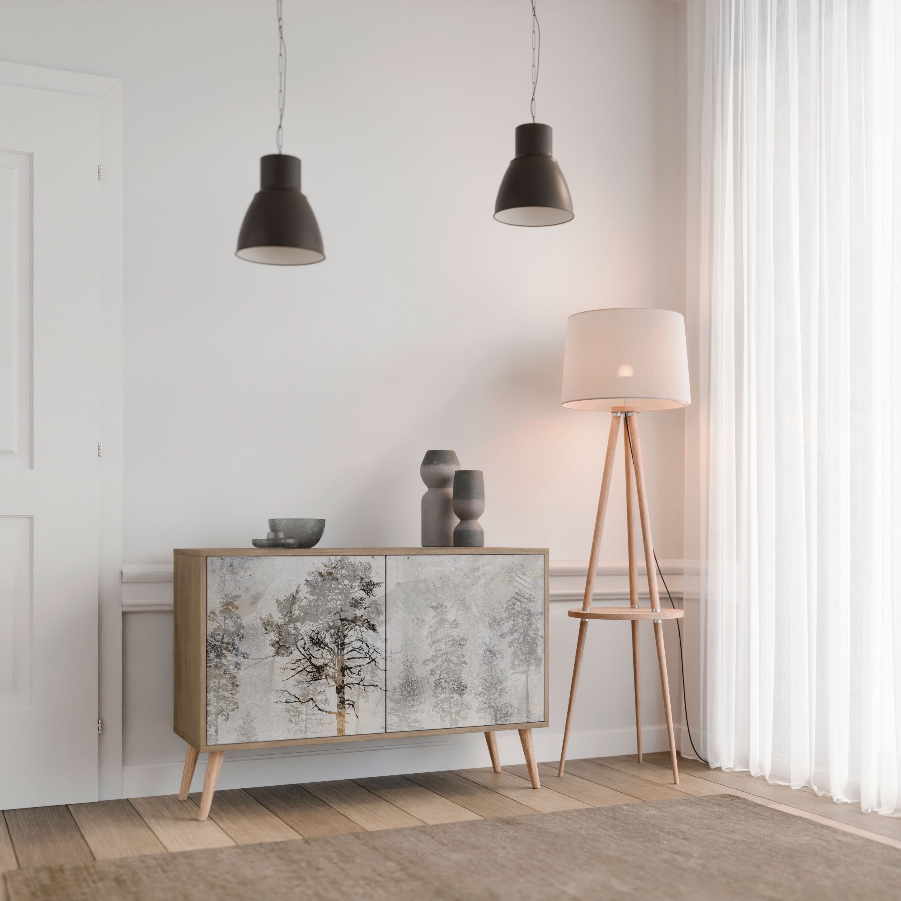 FADE IN THE TREES 2-Door Sideboard in Oak Effect