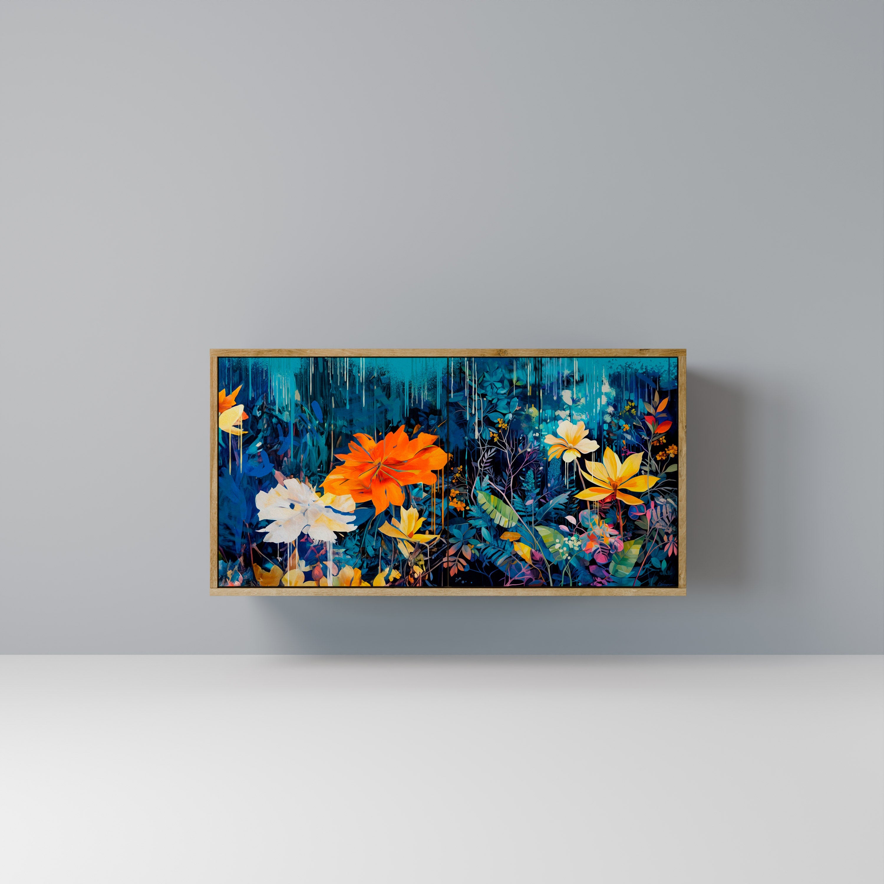 MIDNIGHT BLOSSOM 2-Door Sideboard in Oak Effect