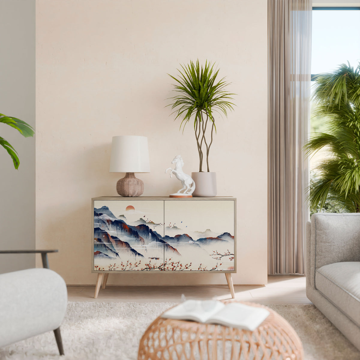 JAPANESE LANDSCAPE 2-Door Sideboard