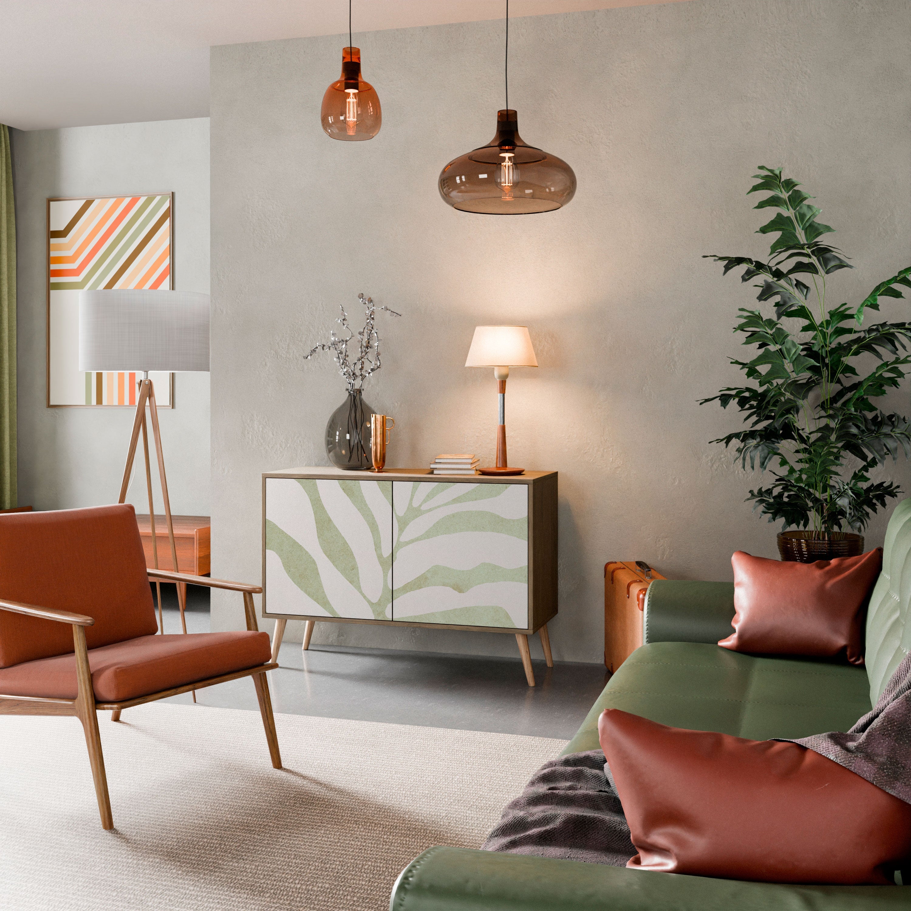 BOTANICAL SPARK 2-Door Sideboard in Oak Effect