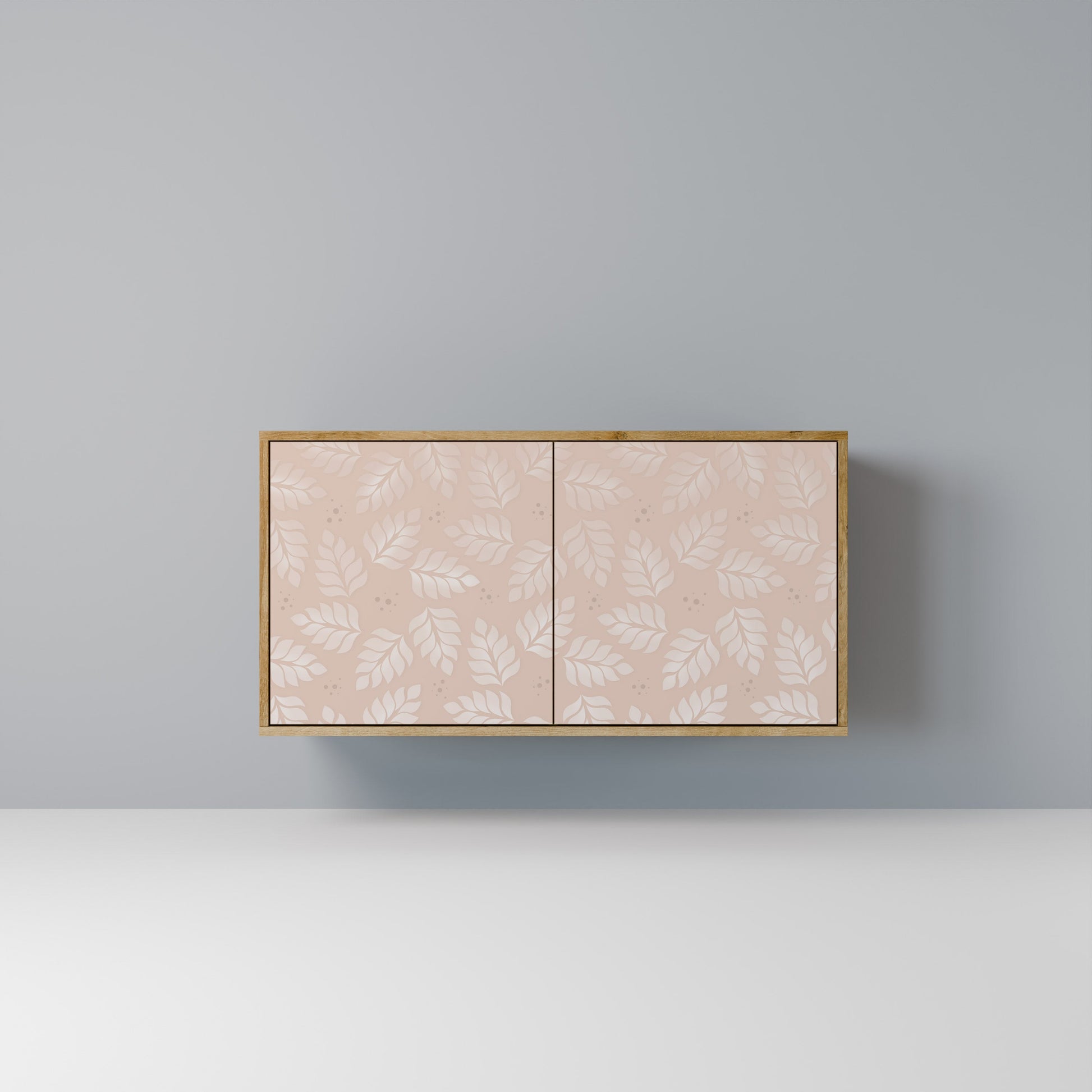 LEAVES ON BEIGE 2-Door Sideboard in Oak Effect