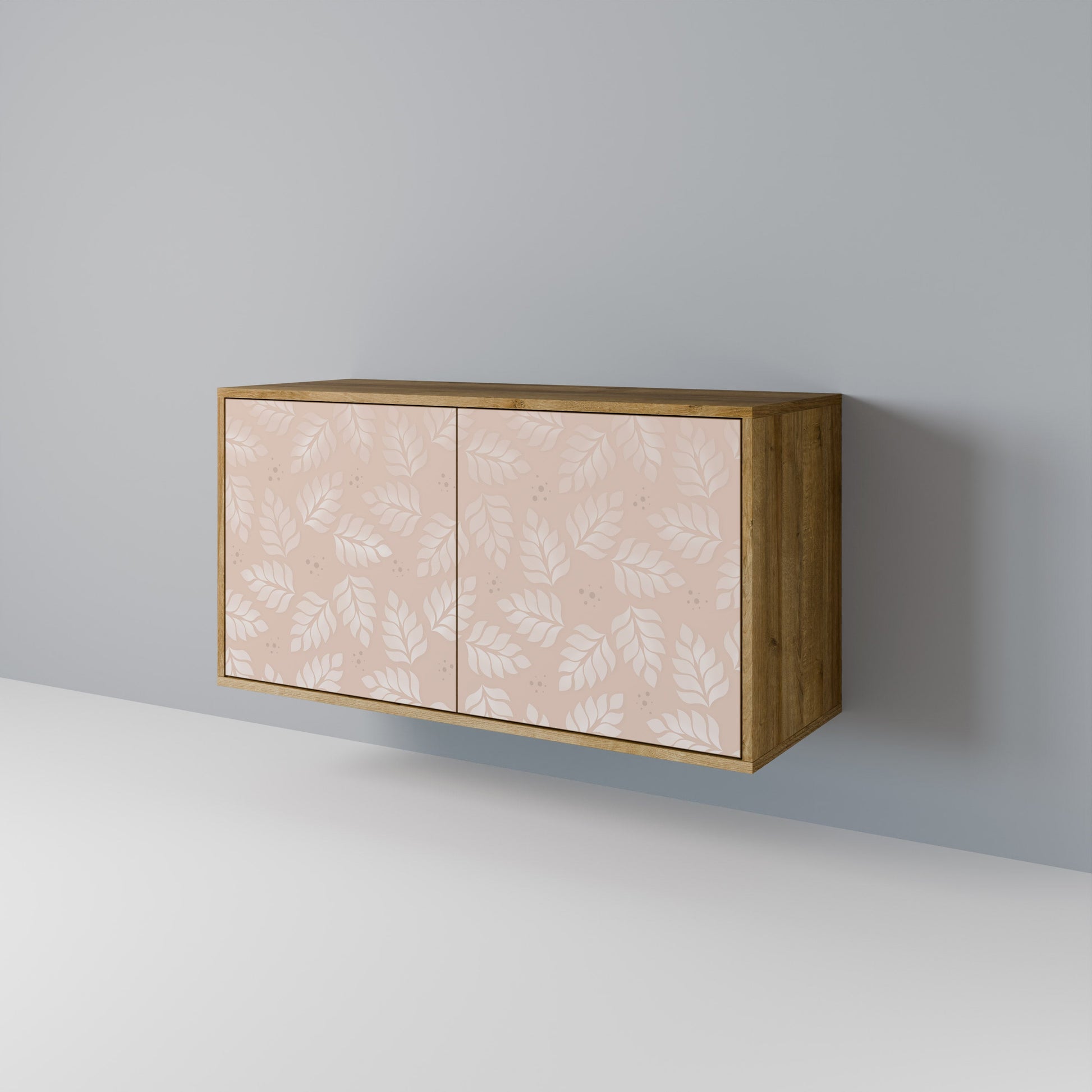 LEAVES ON BEIGE 2-Door Sideboard in Oak Effect