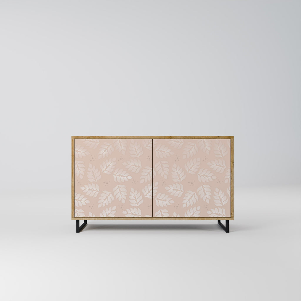 LEAVES ON BEIGE 2-Door Sideboard in Oak Effect