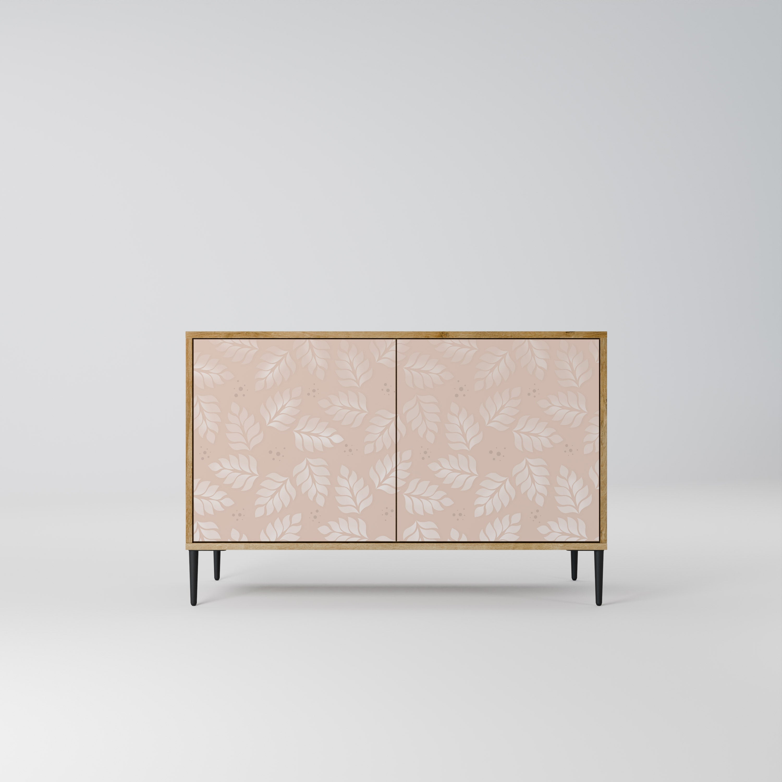 LEAVES ON BEIGE 2-Door Sideboard in Oak Effect