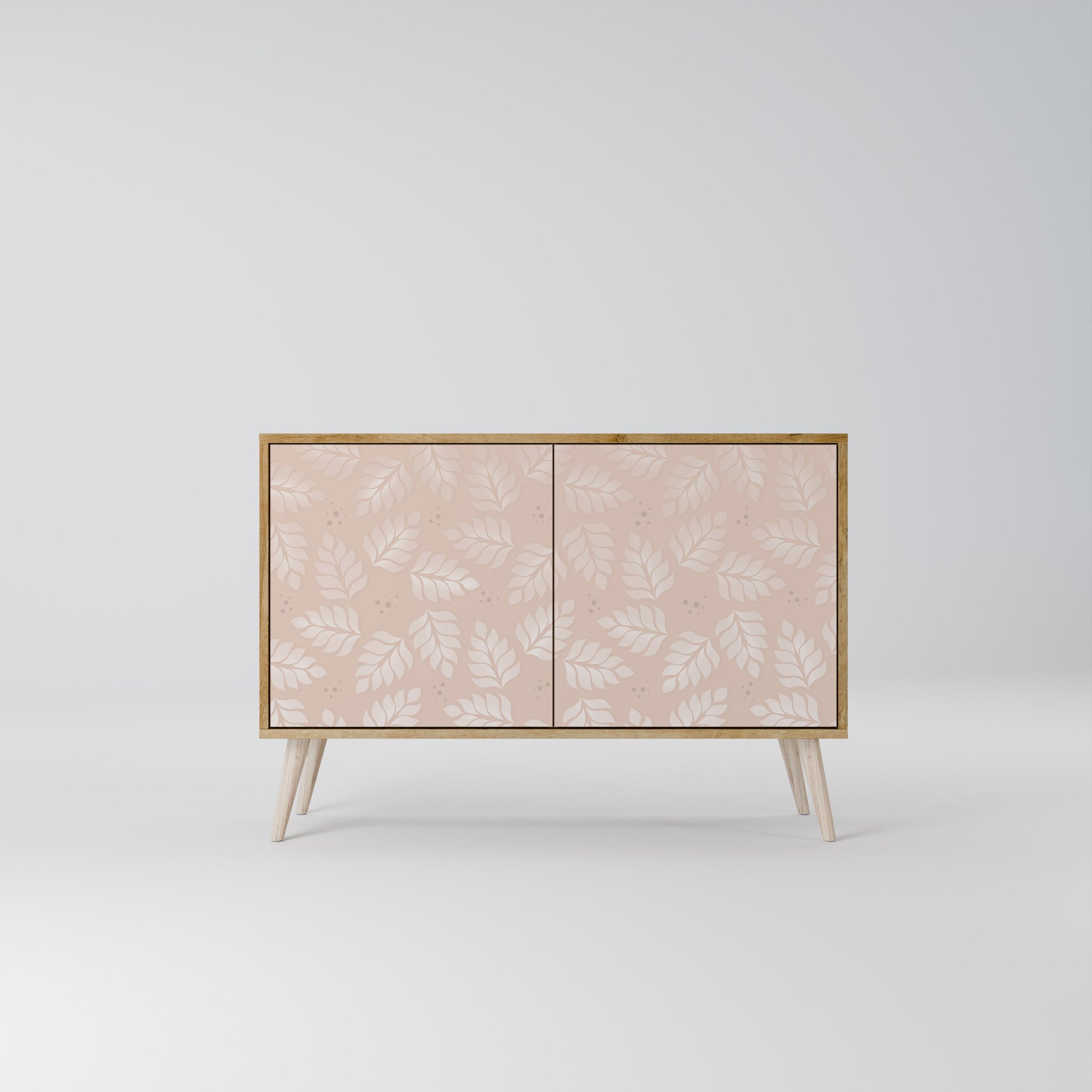 LEAVES ON BEIGE 2-Door Sideboard in Oak Effect