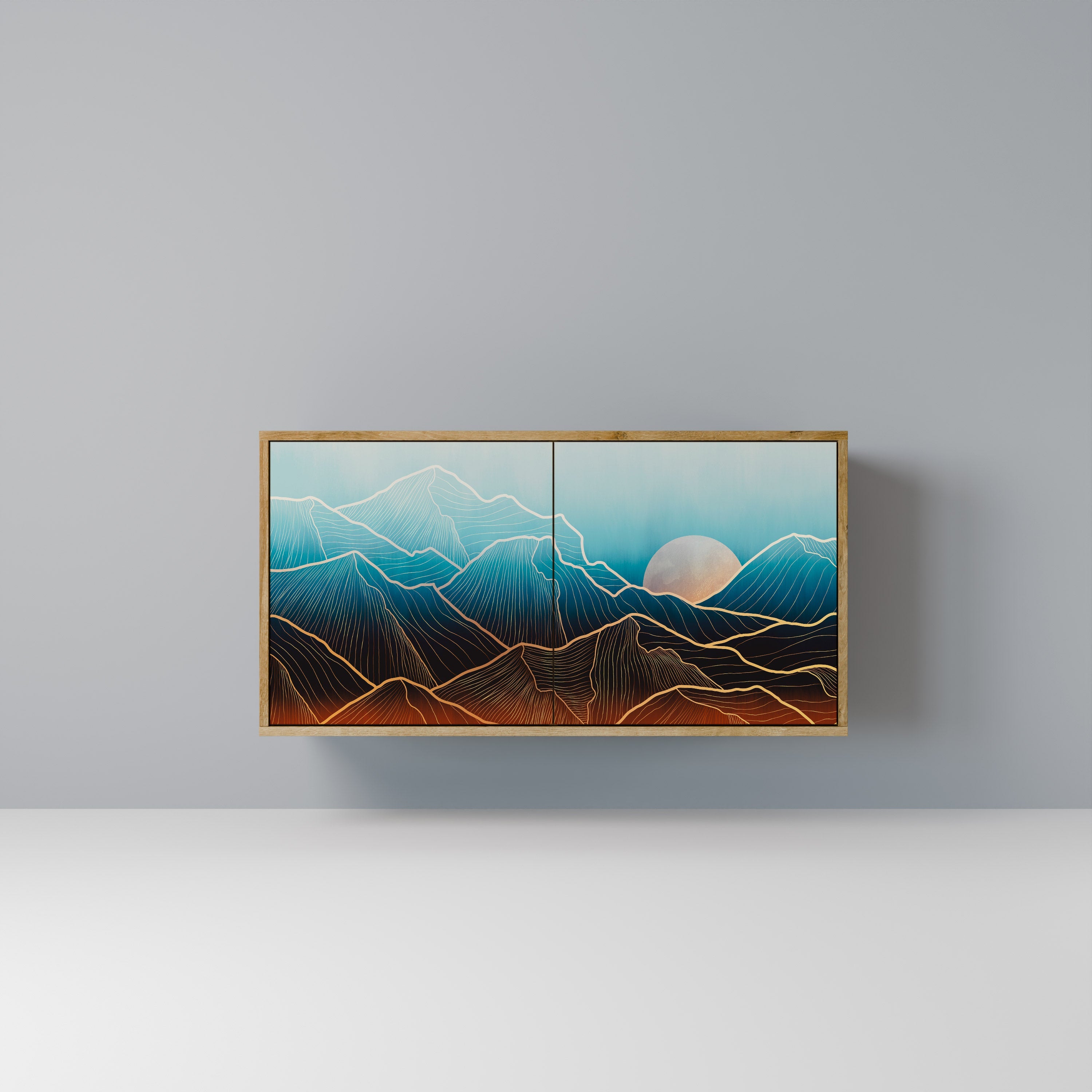 LUNAR SECRETS 2-Door Sideboard in Oak Effect