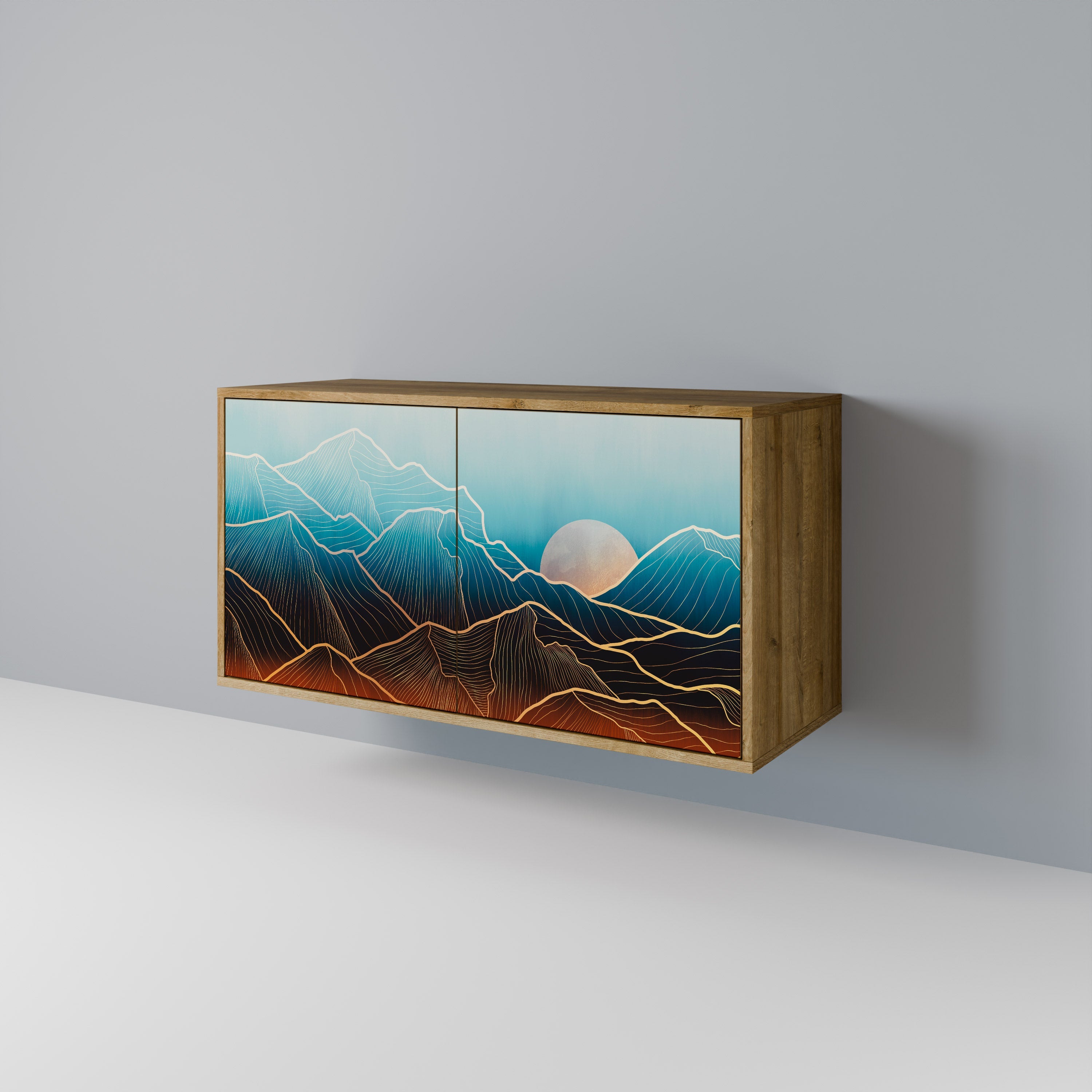 LUNAR SECRETS 2-Door Sideboard in Oak Effect