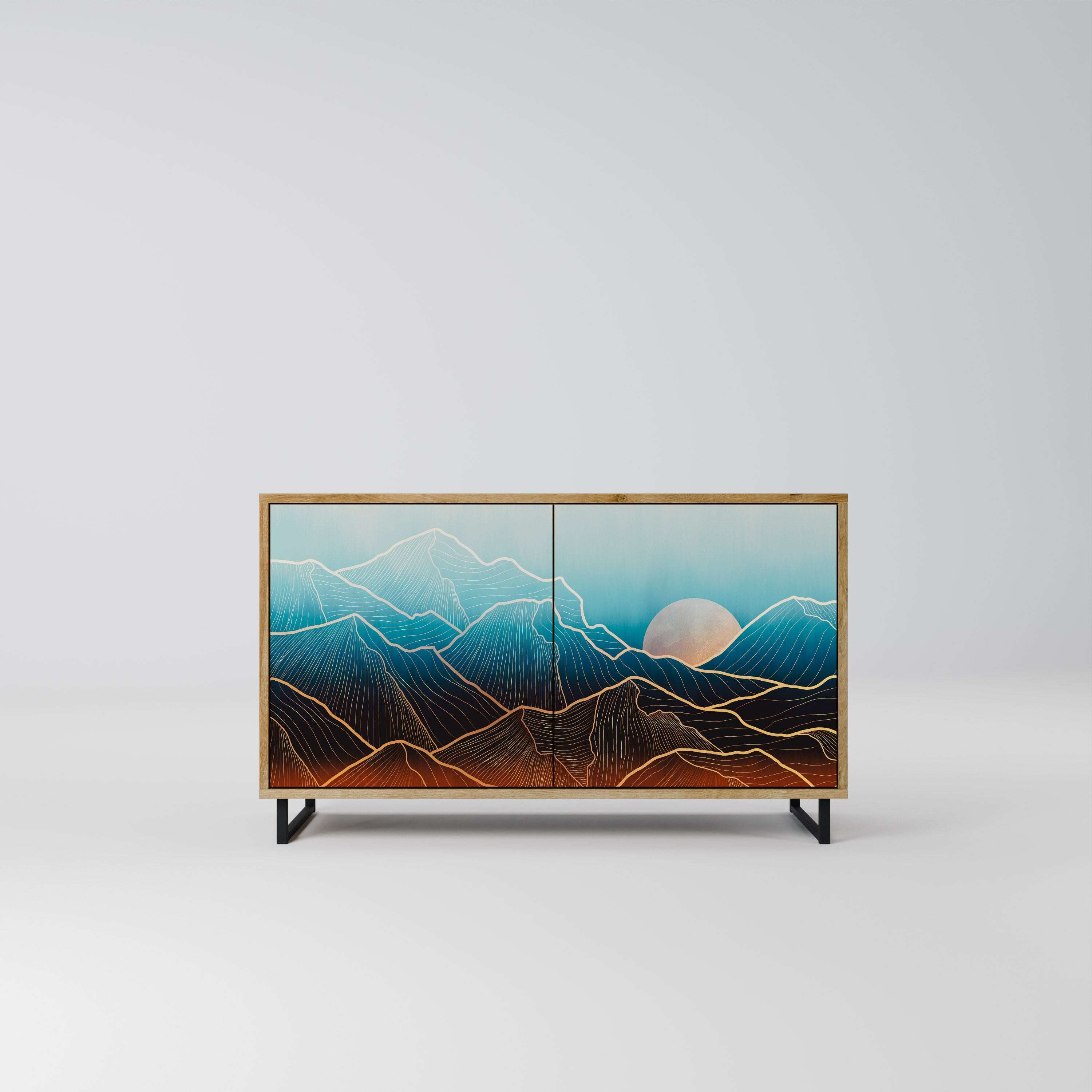 LUNAR SECRETS 2-Door Sideboard in Oak Effect