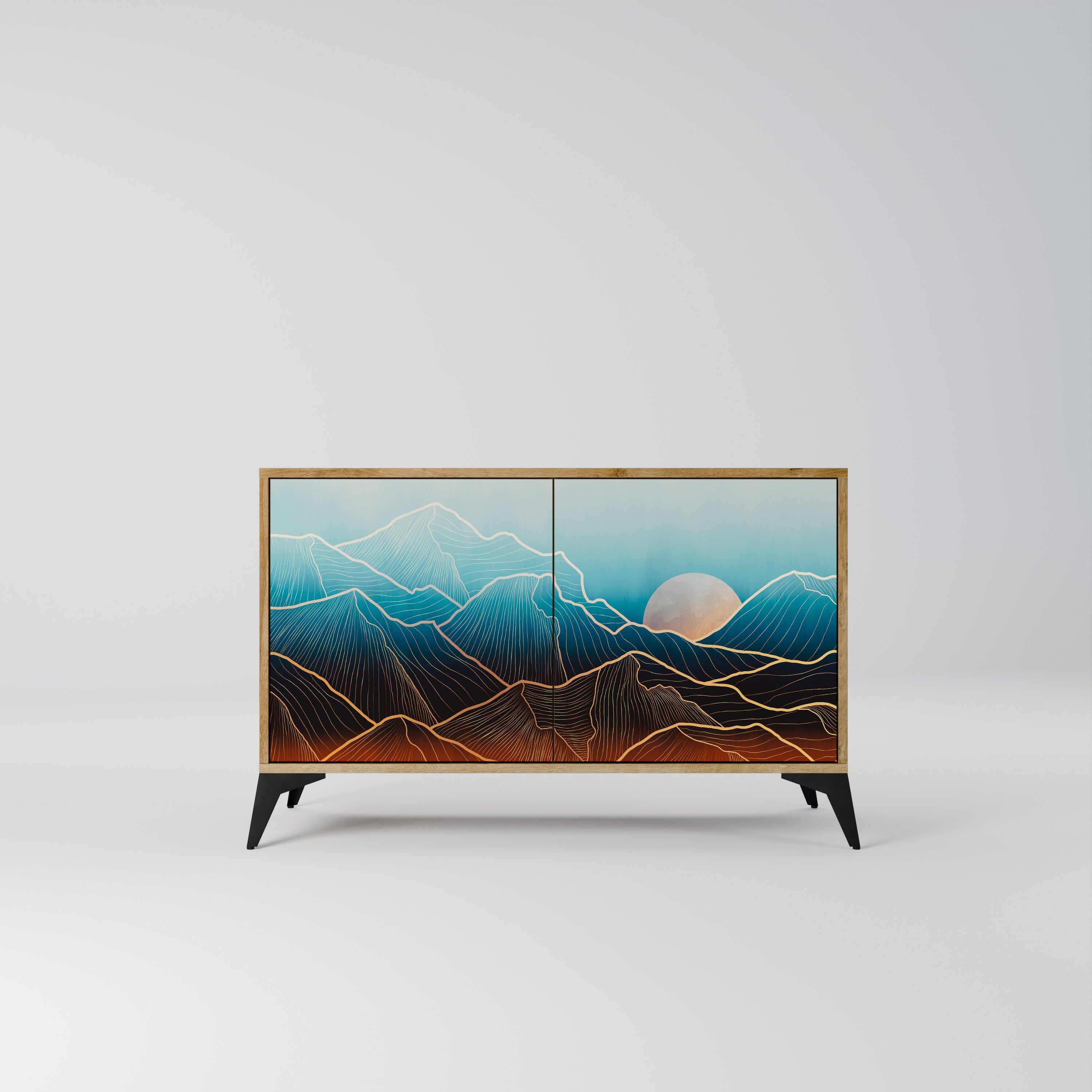 LUNAR SECRETS 2-Door Sideboard in Oak Effect