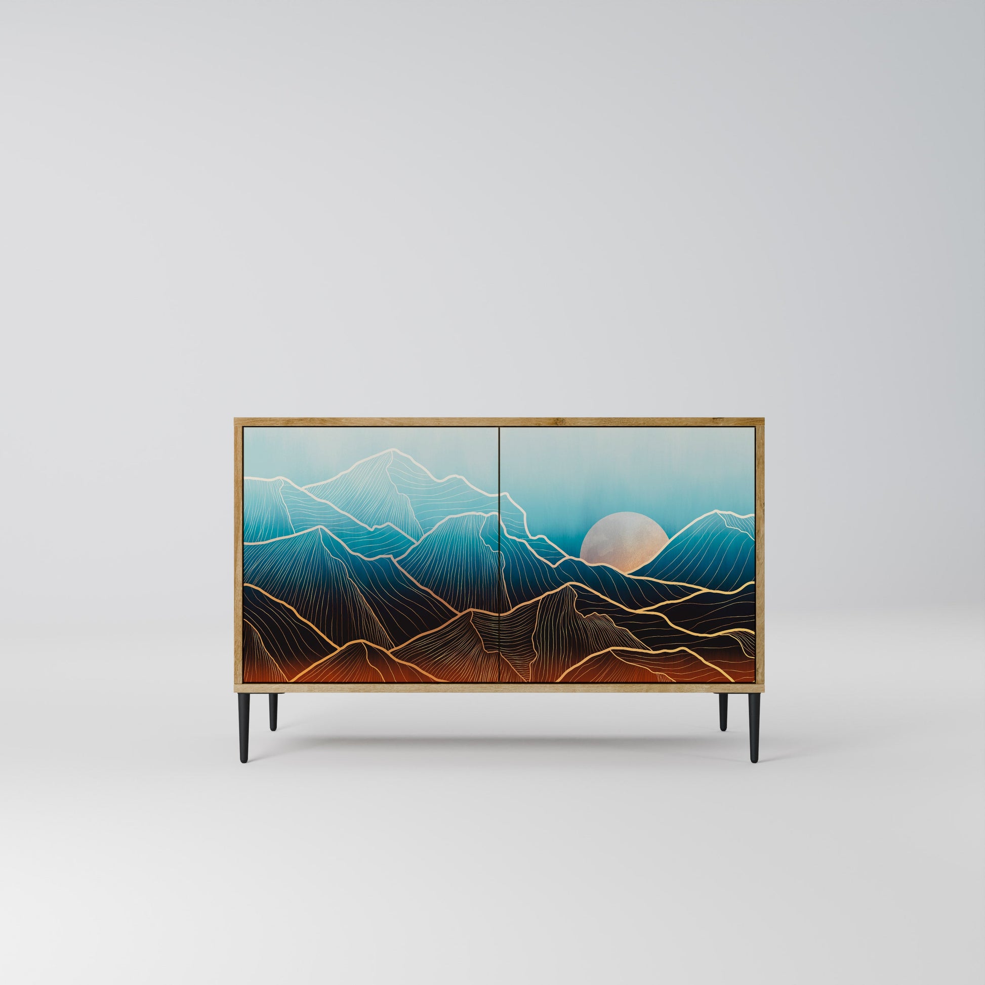 LUNAR SECRETS 2-Door Sideboard in Oak Effect