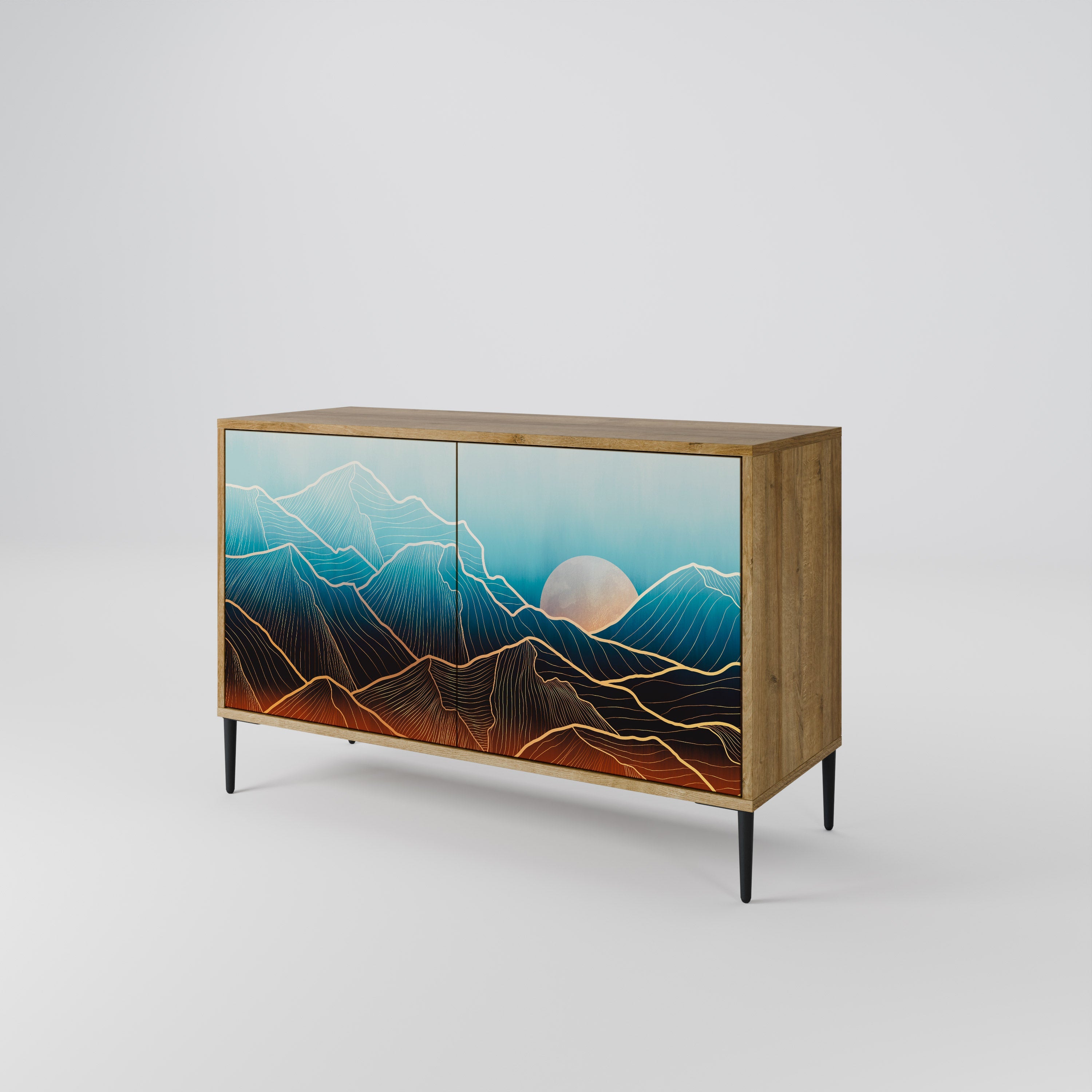 LUNAR SECRETS 2-Door Sideboard in Oak Effect