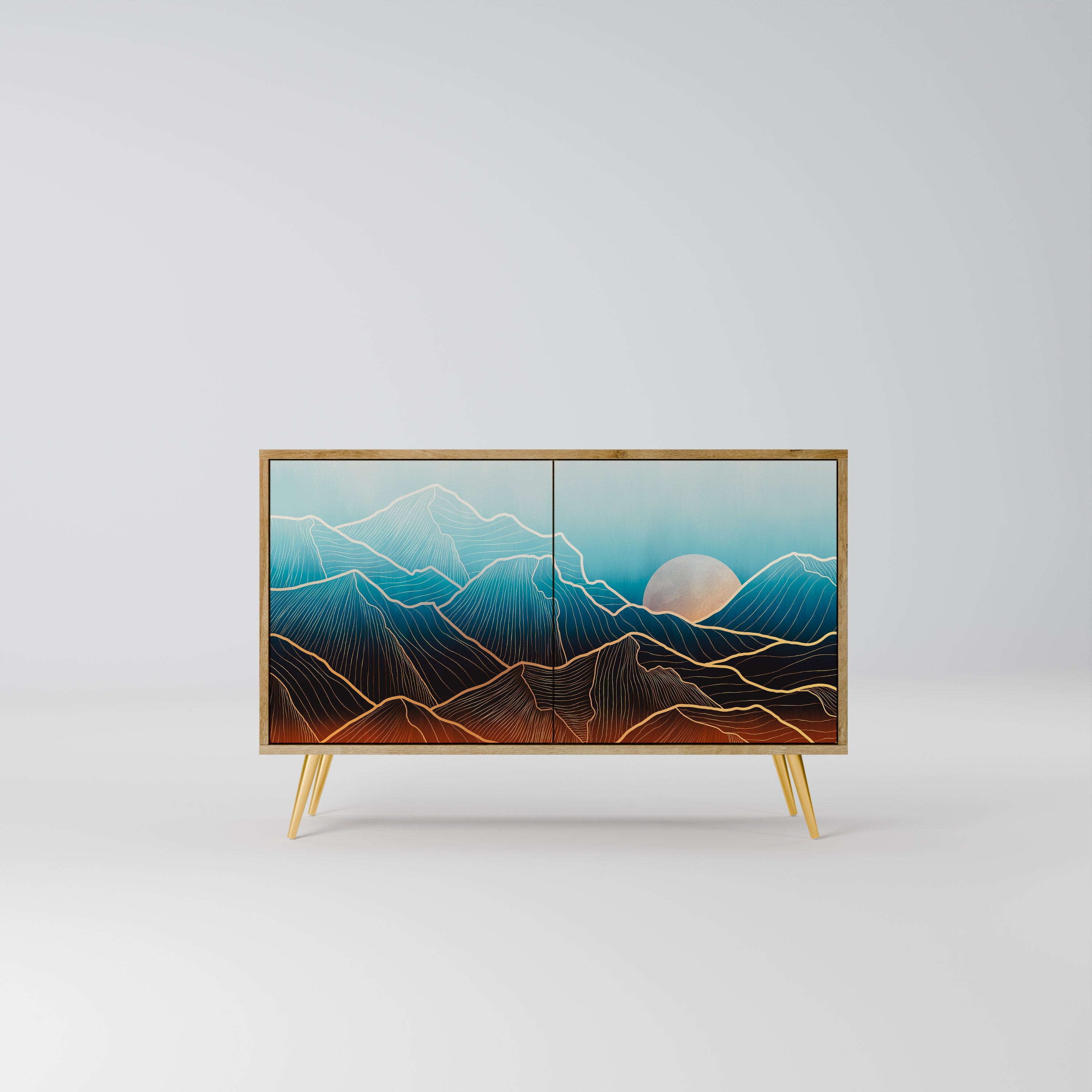 LUNAR SECRETS 2-Door Sideboard in Oak Effect