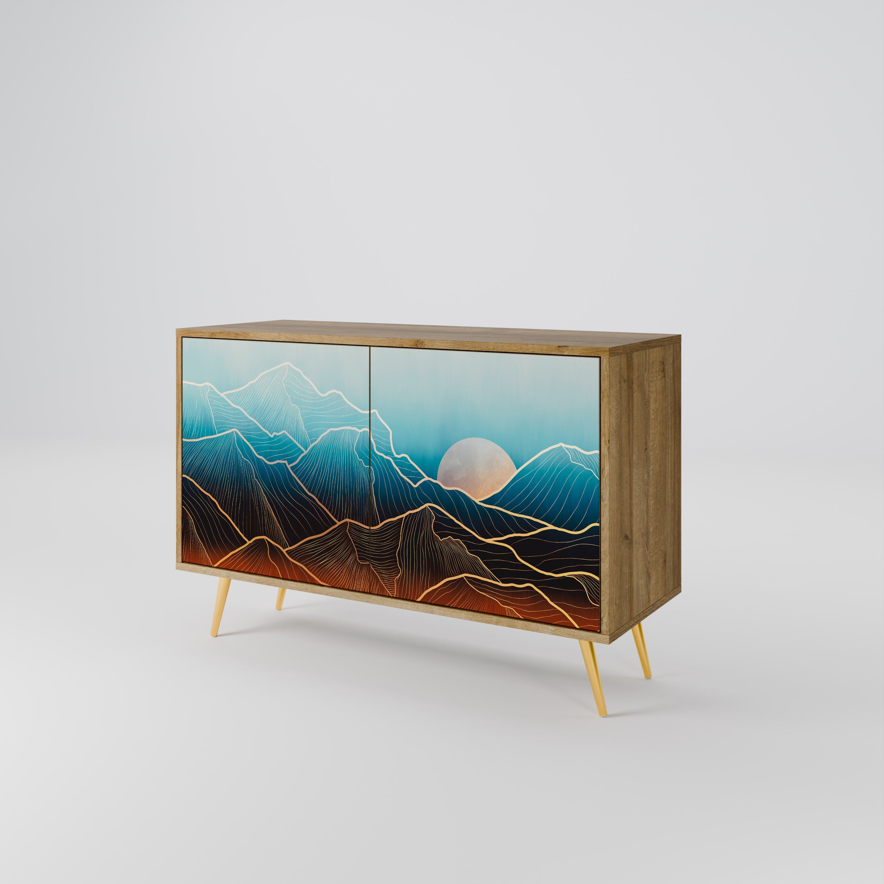 LUNAR SECRETS 2-Door Sideboard in Oak Effect