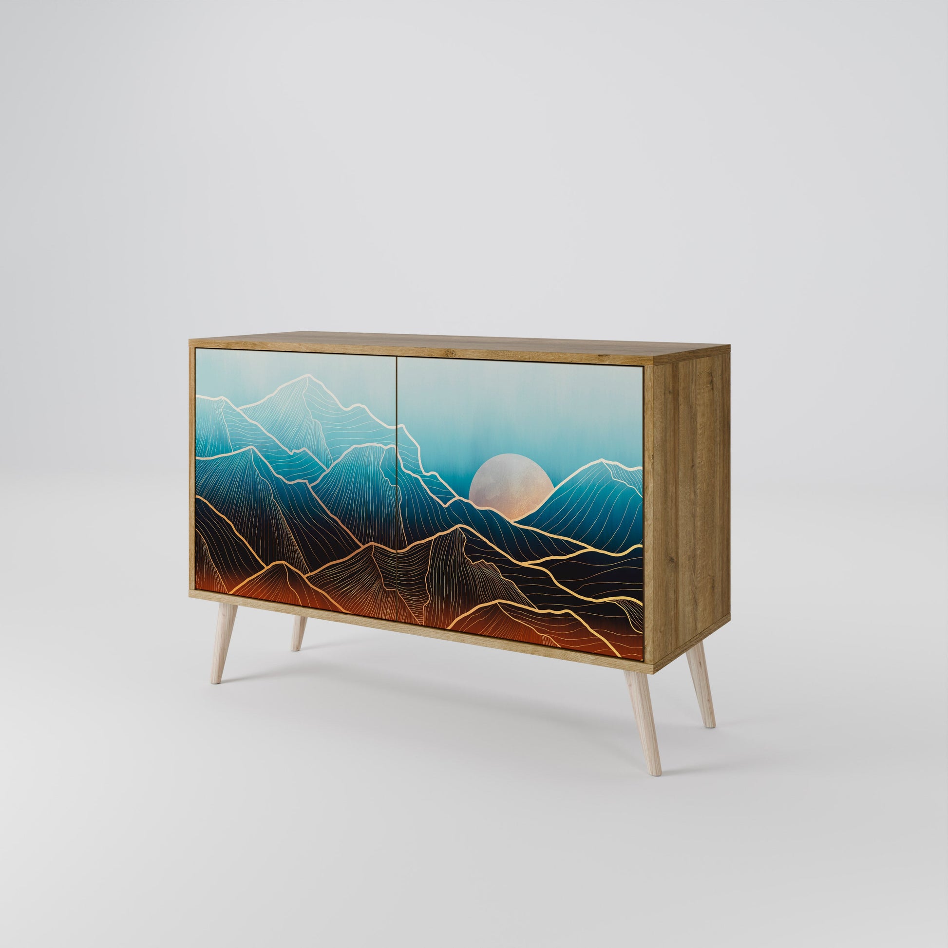LUNAR SECRETS 2-Door Sideboard in Oak Effect