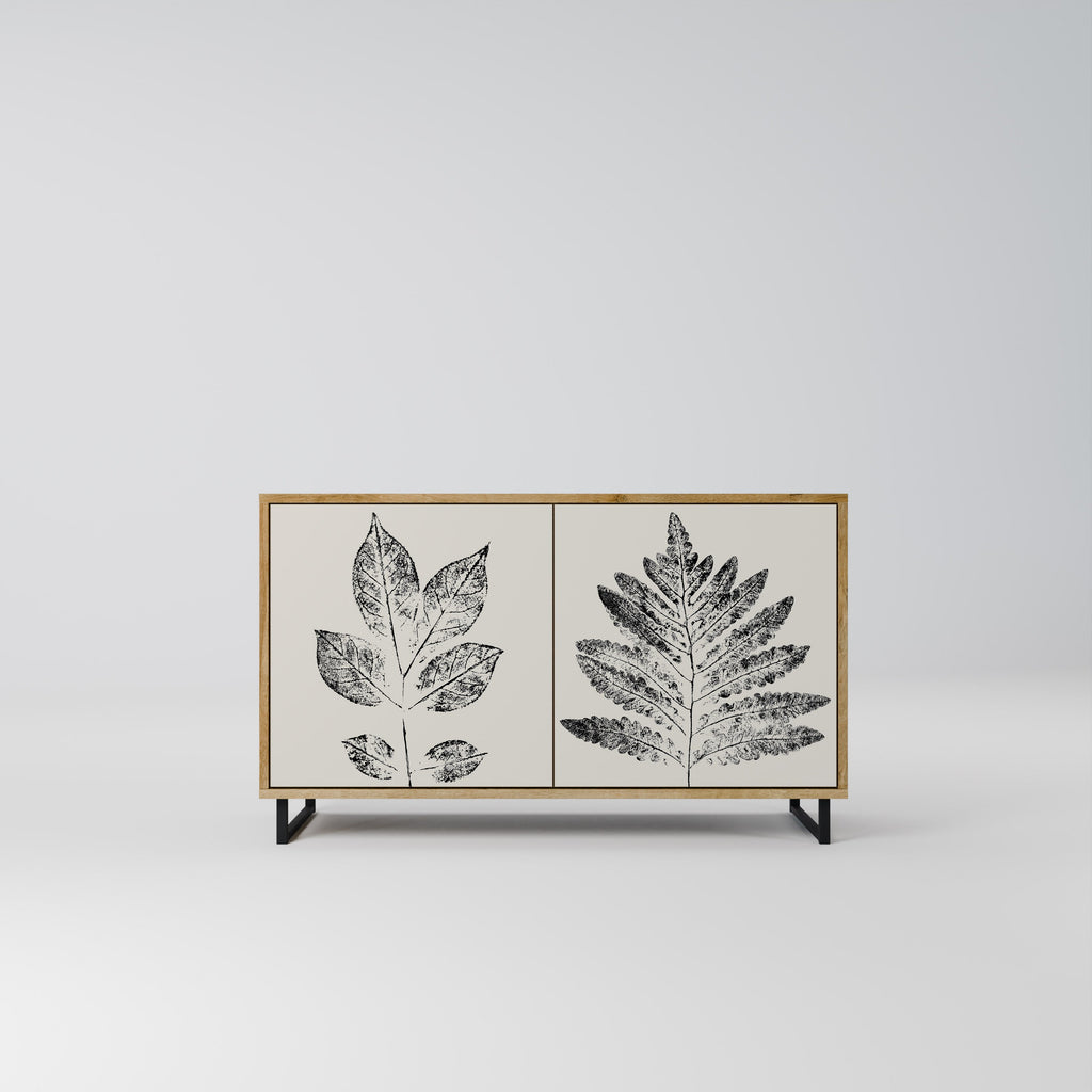 LEAFY STAMPS 2-Door Sideboard in Oak Effect