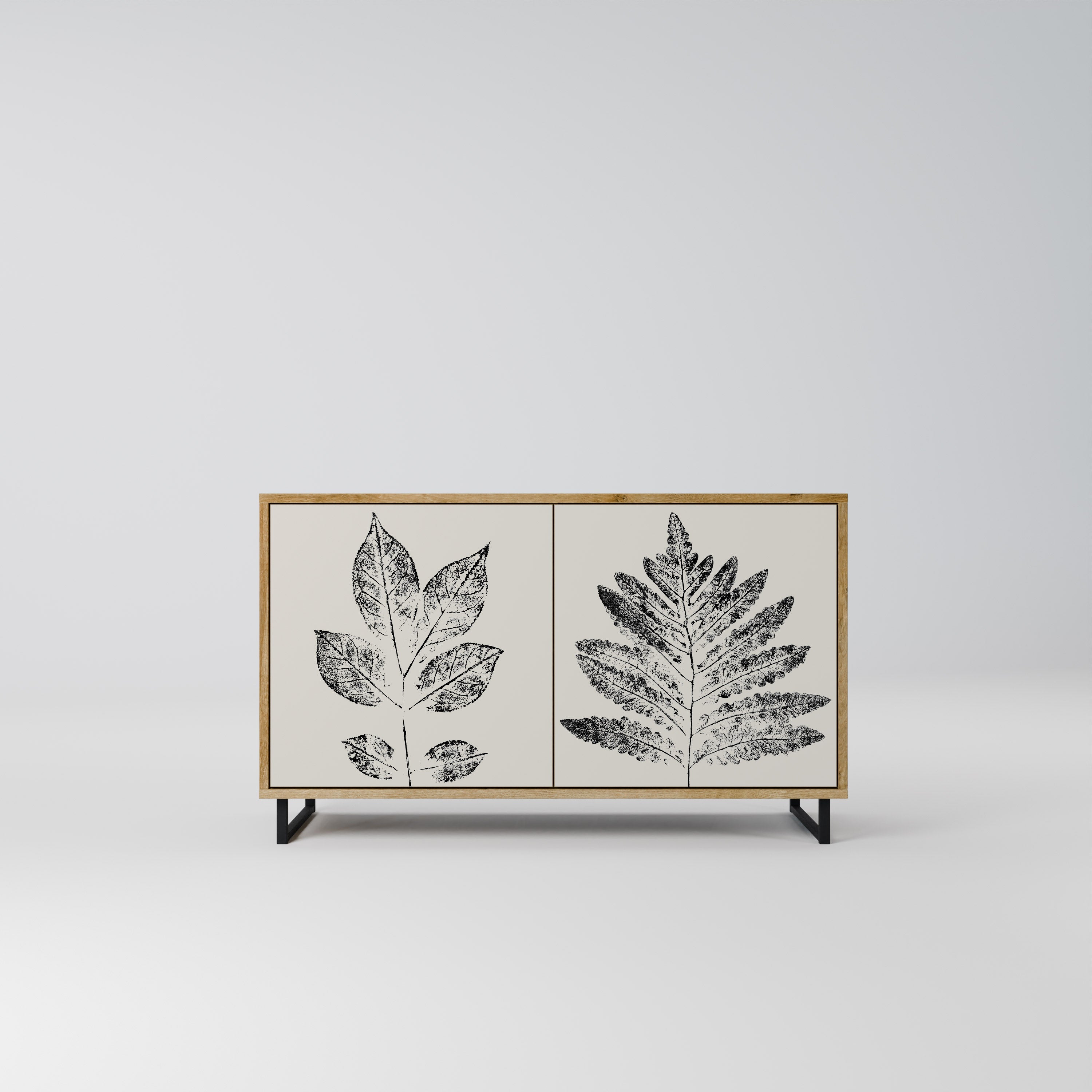 LEAFY STAMPS 2-Door Sideboard in Oak Effect