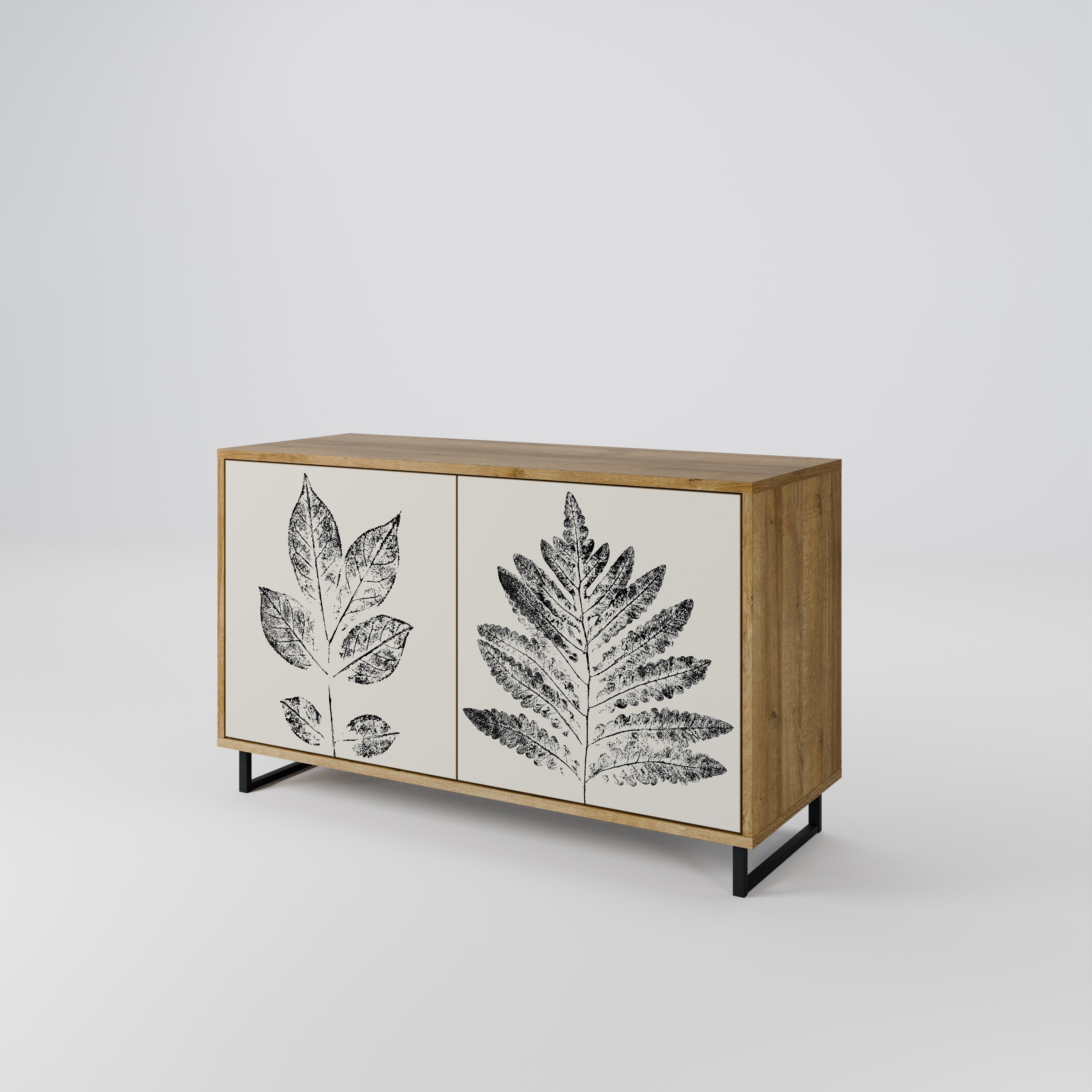 LEAFY STAMPS 2-Door Sideboard in Oak Effect