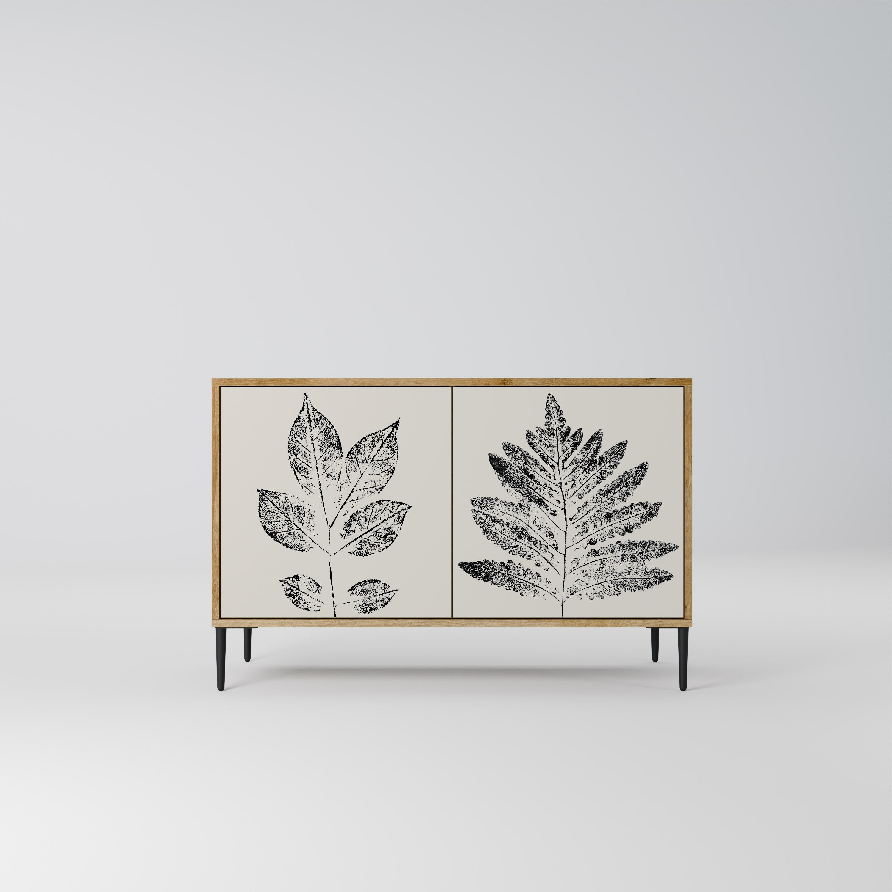 LEAFY STAMPS 2-Door Sideboard in Oak Effect