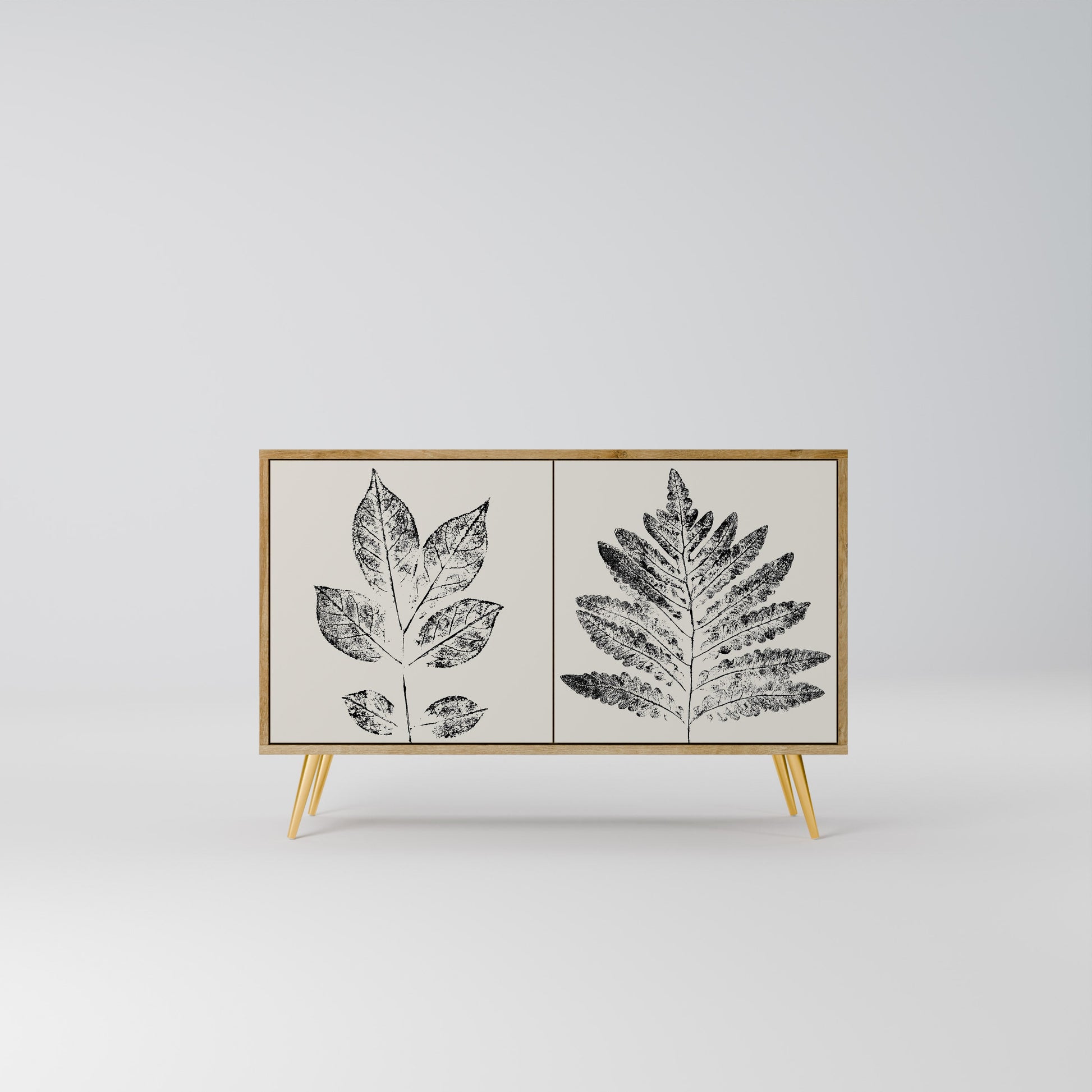 LEAFY STAMPS 2-Door Sideboard in Oak Effect