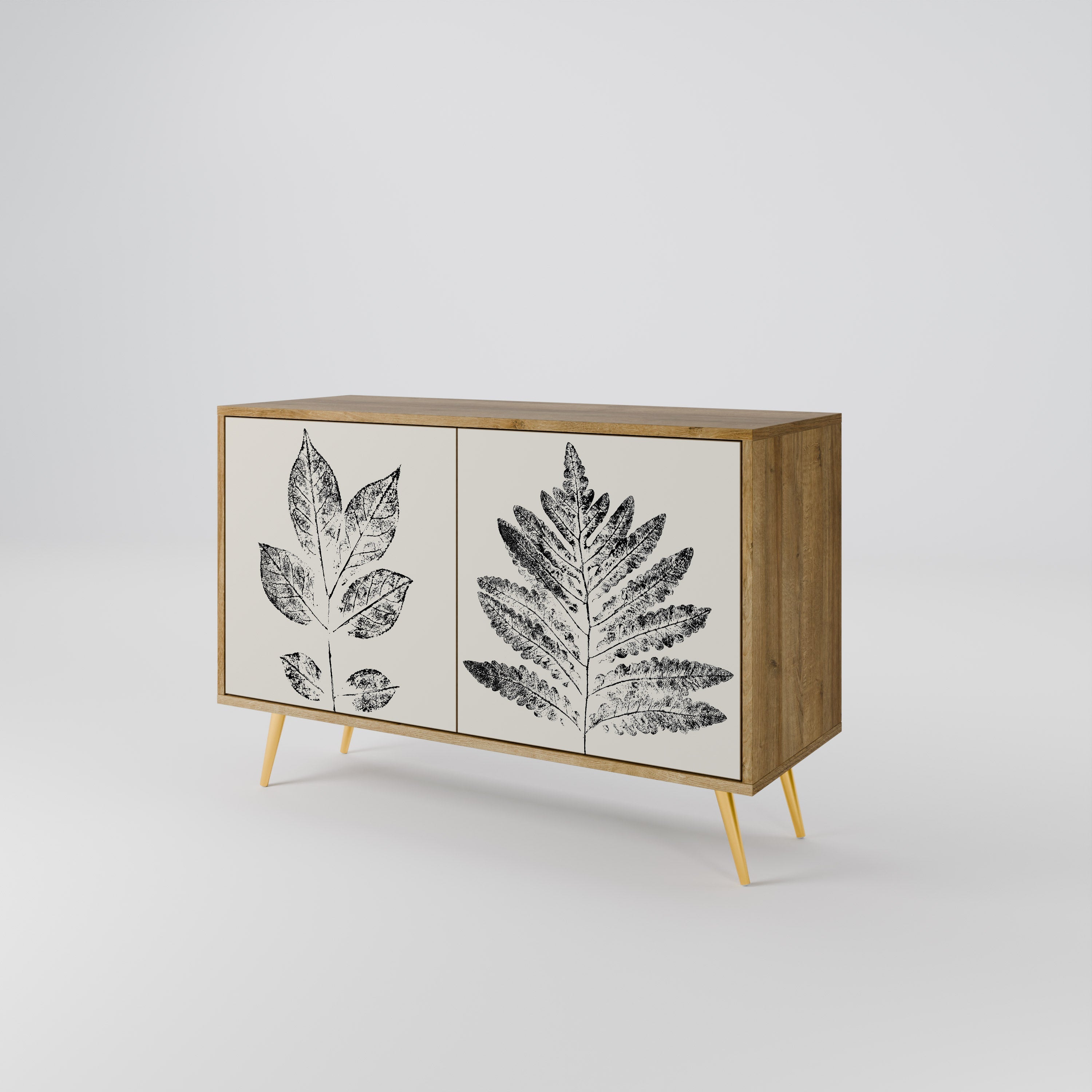 LEAFY STAMPS 2-Door Sideboard in Oak Effect