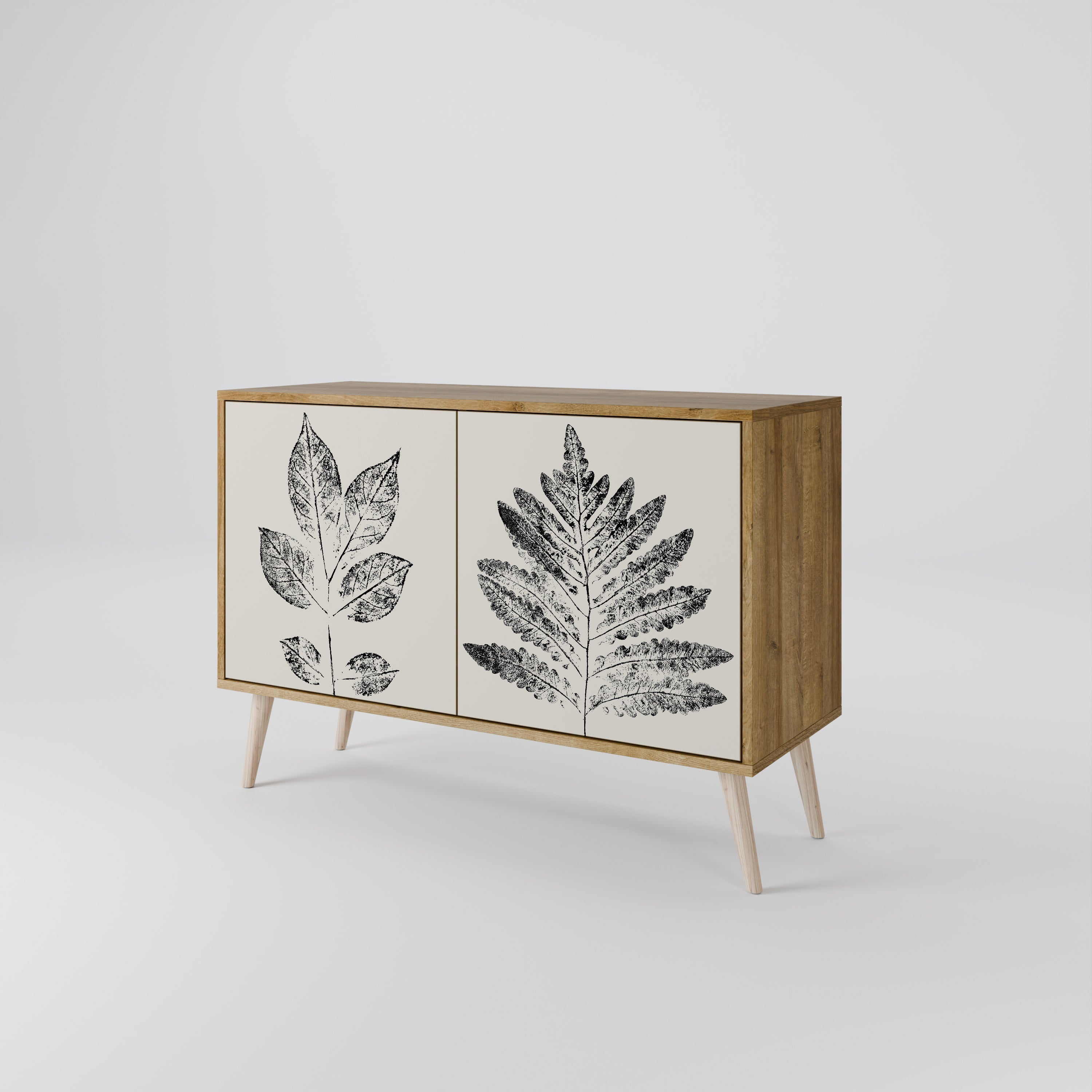 LEAFY STAMPS 2-Door Sideboard in Oak Effect