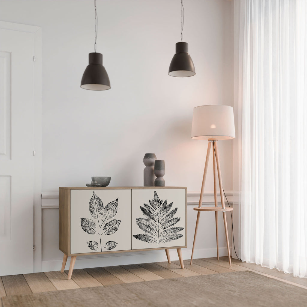 LEAFY STAMPS 2-Door Sideboard in Oak Effect
