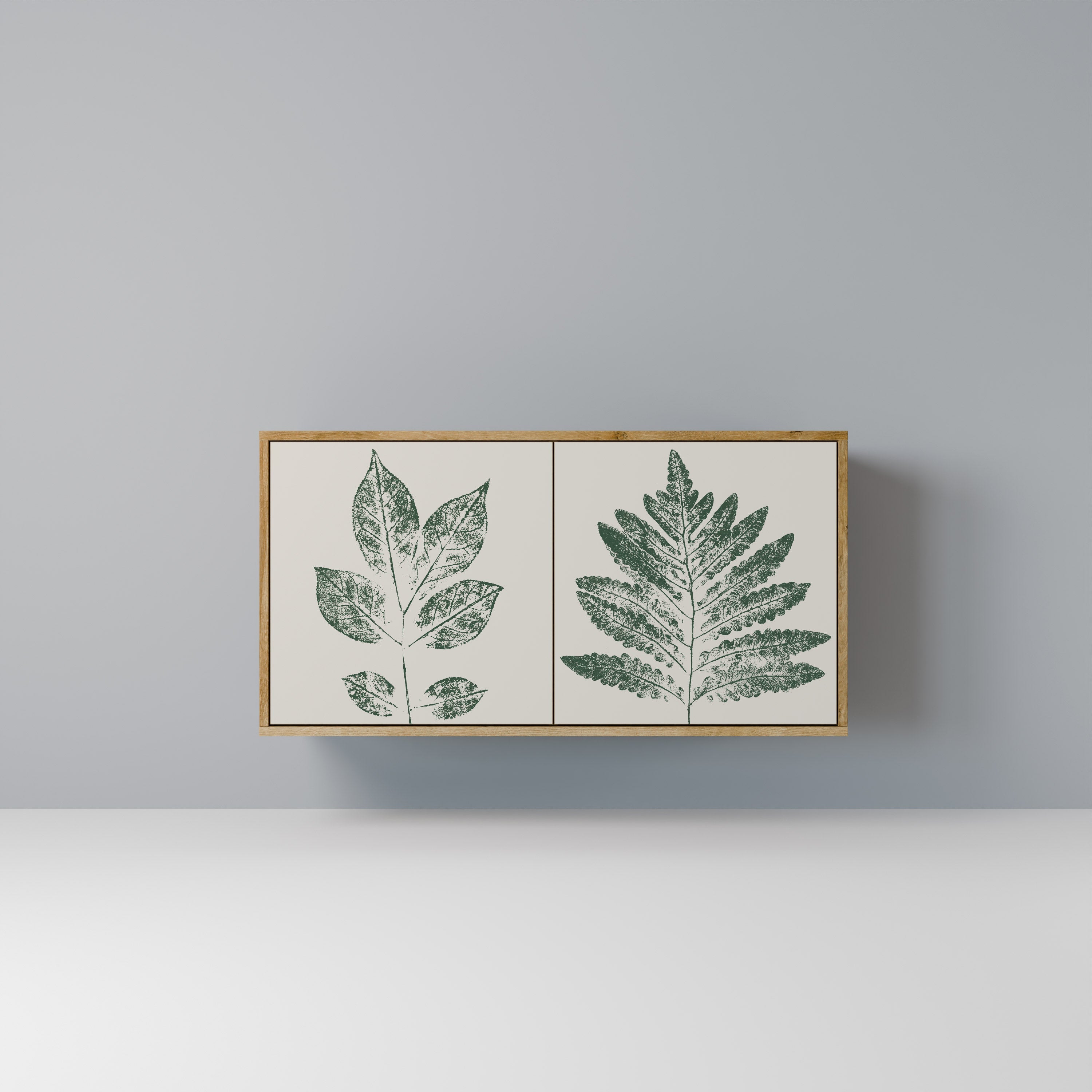 GREEN LEAFY STAMPS 2-Door Sideboard in Oak Effect