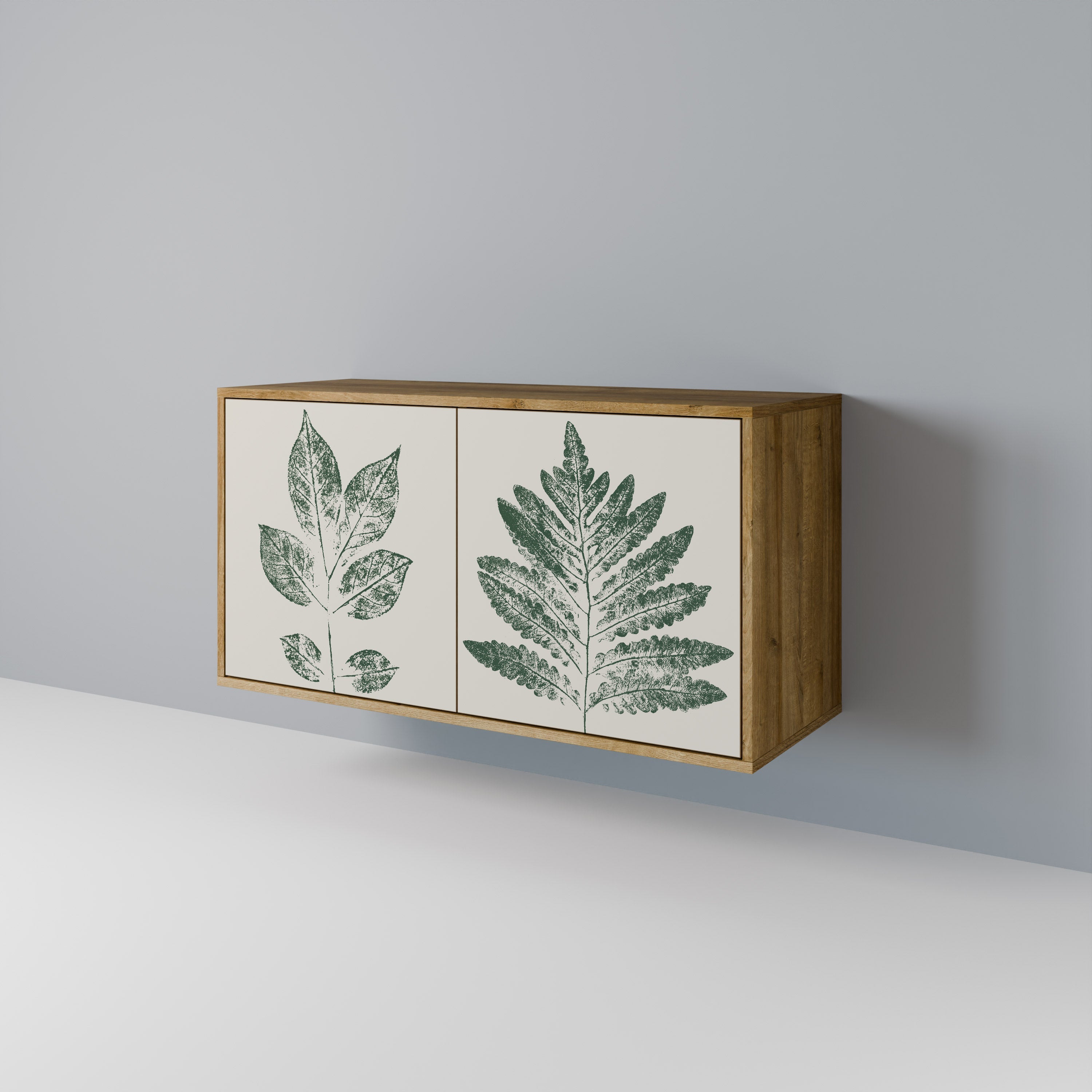 GREEN LEAFY STAMPS 2-Door Sideboard in Oak Effect