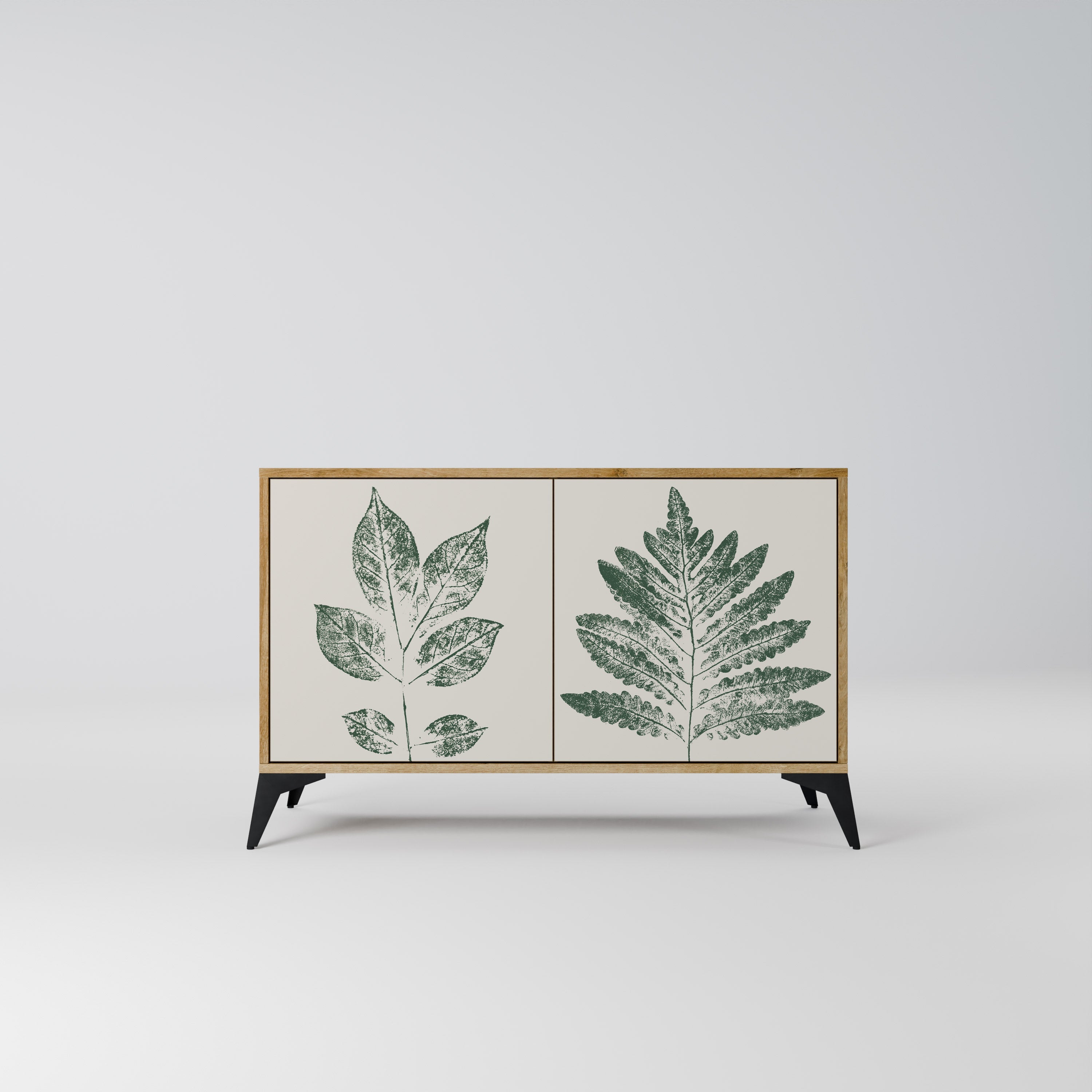 GREEN LEAFY STAMPS 2-Door Sideboard in Oak Effect