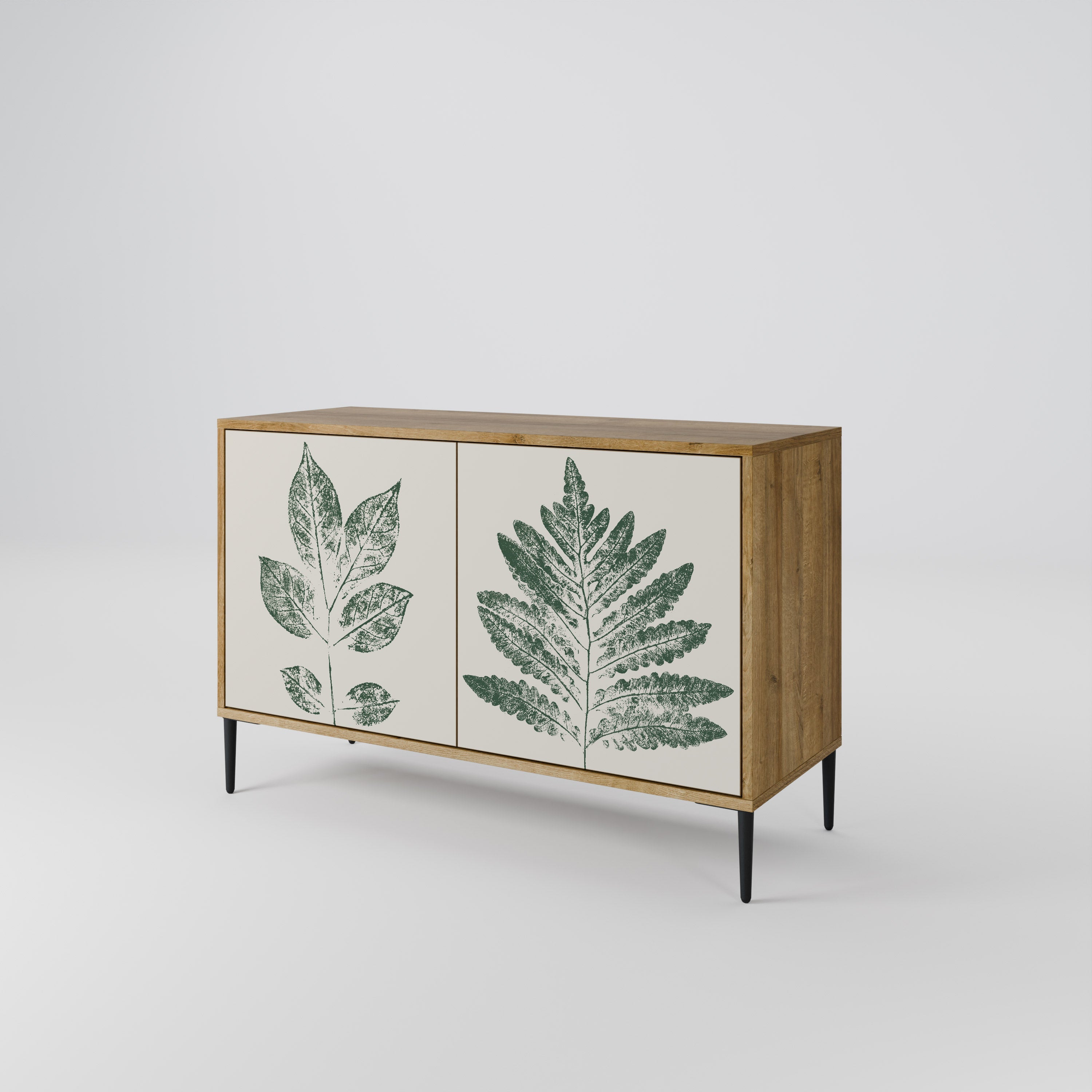 GREEN LEAFY STAMPS 2-Door Sideboard in Oak Effect