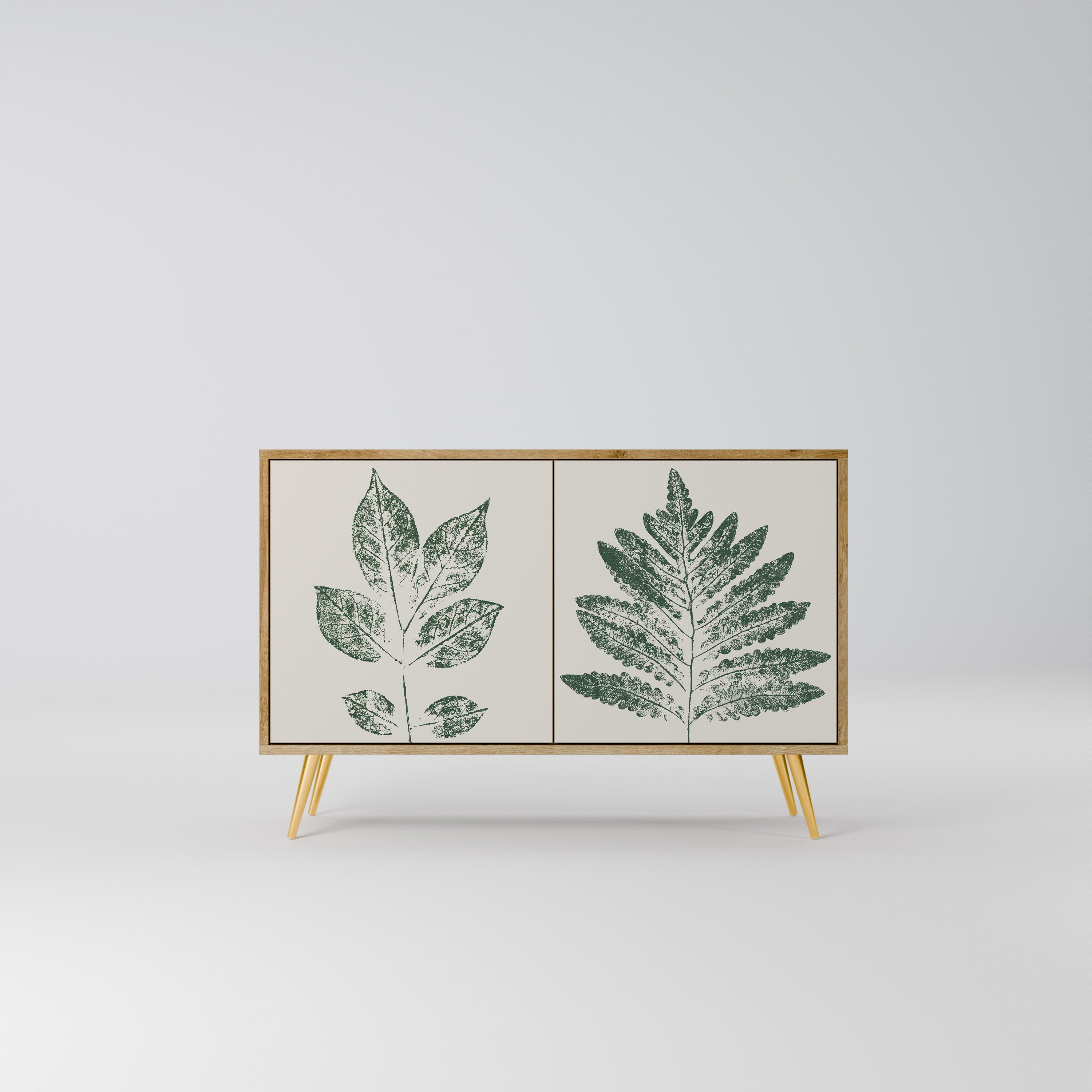 GREEN LEAFY STAMPS 2-Door Sideboard in Oak Effect