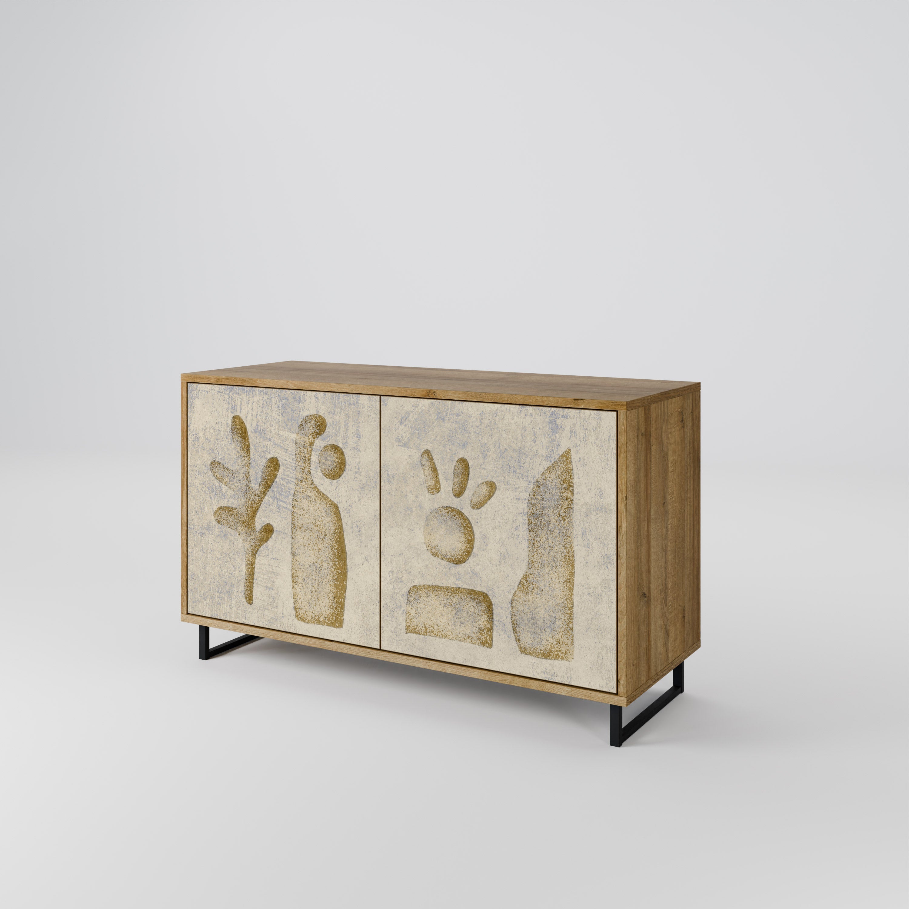 SAND SCULPTURES 2-Door Sideboard in Oak Effect