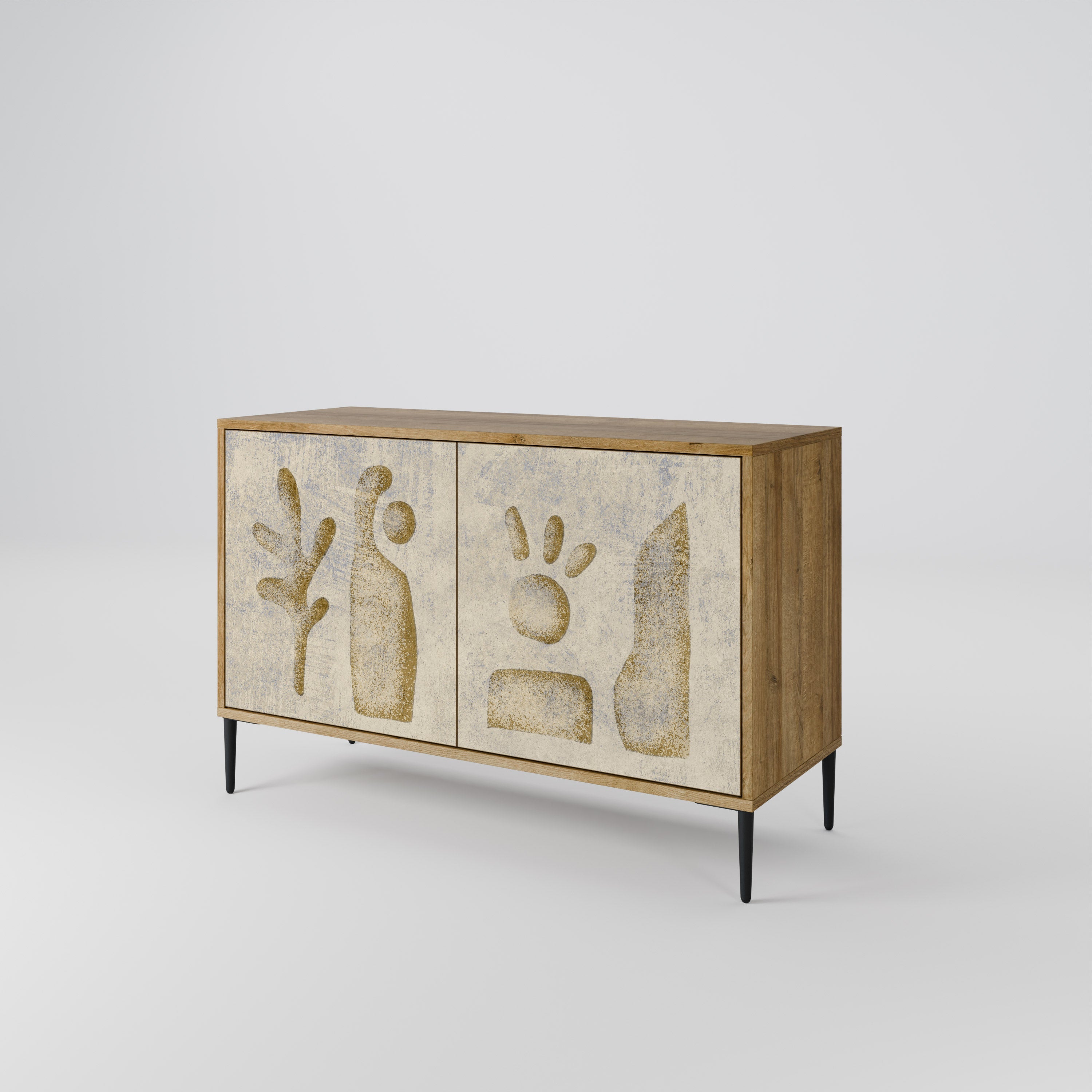 SAND SCULPTURES 2-Door Sideboard in Oak Effect