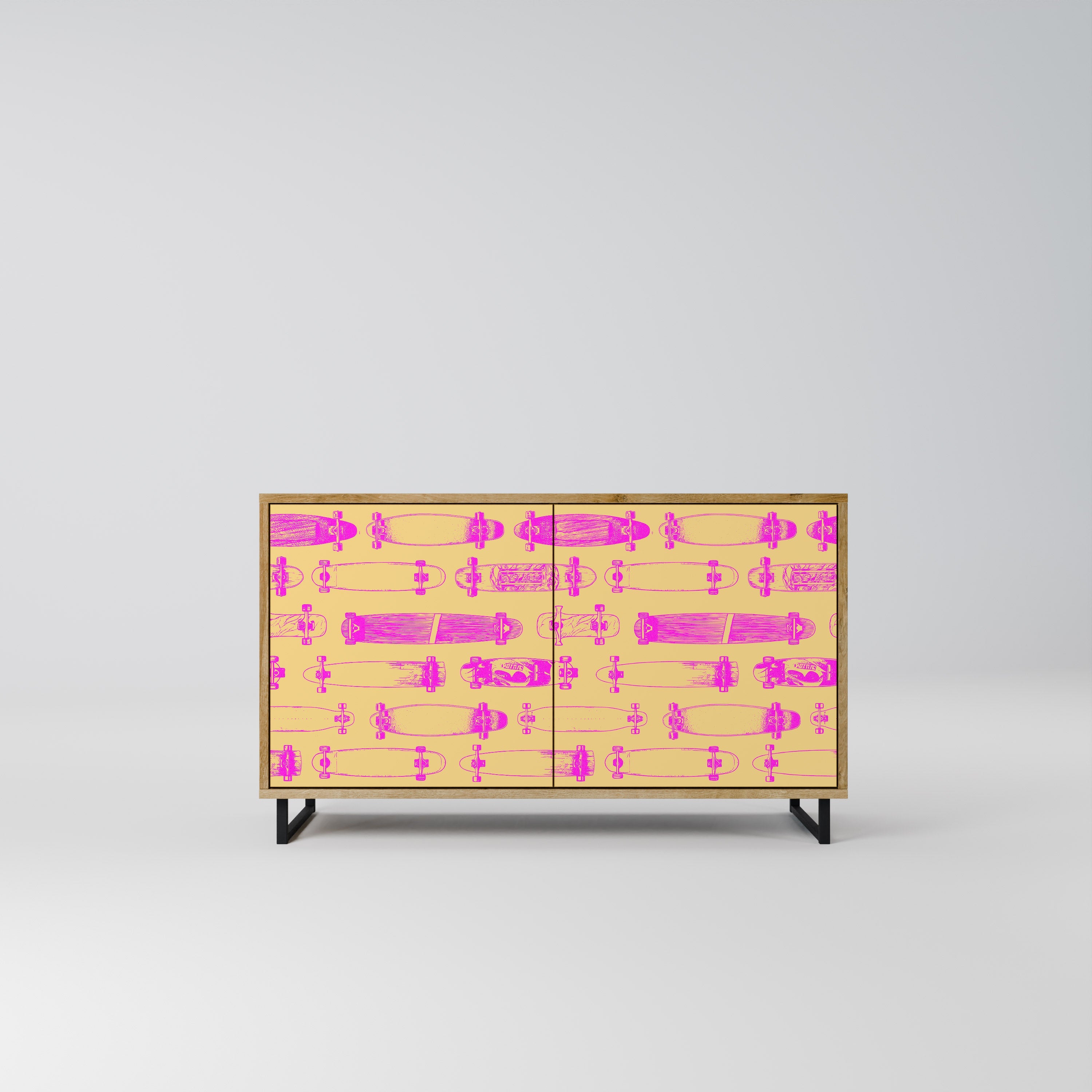 SKATEBOARD ARTISTRY 2-Door Sideboard in Oak Effect