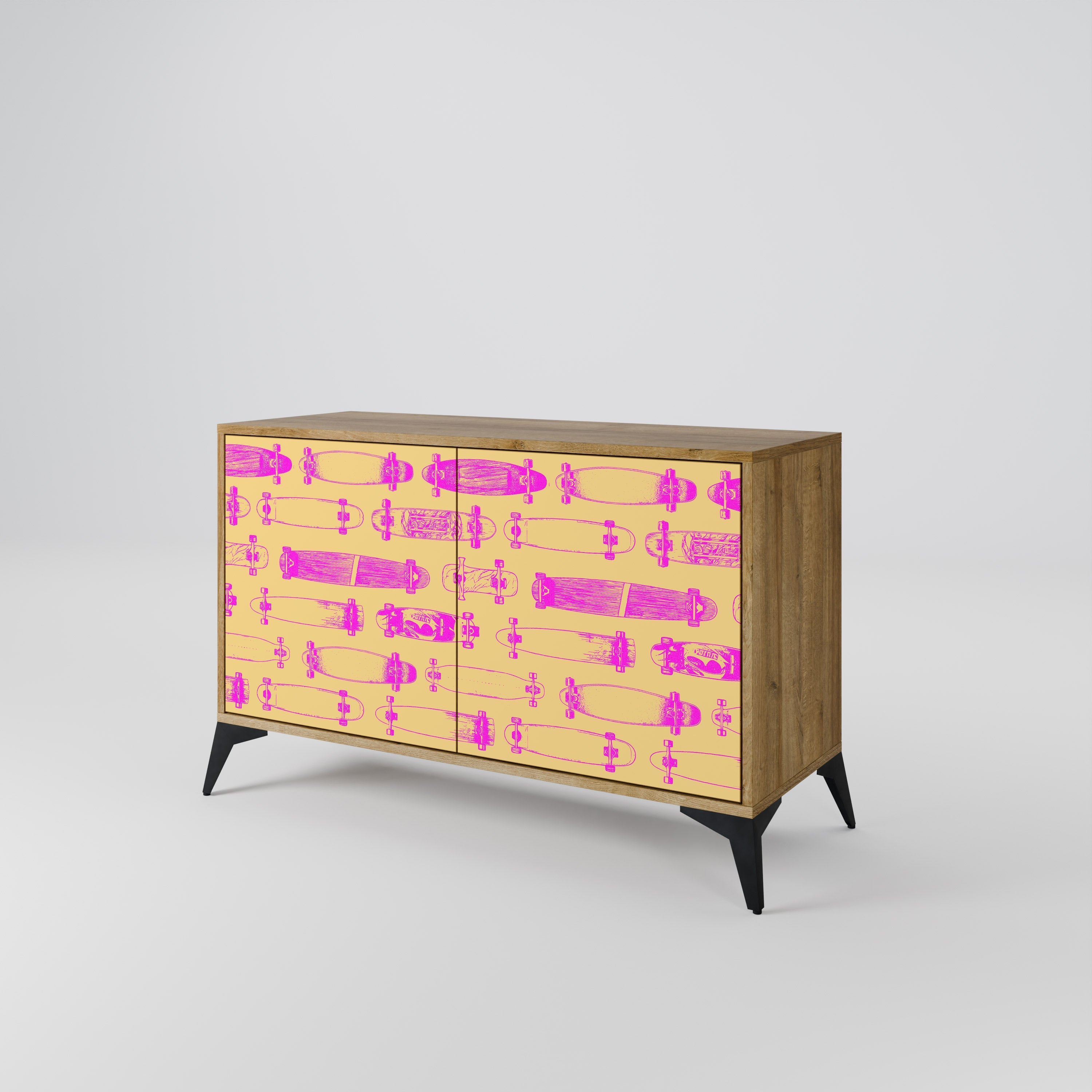 SKATEBOARD ARTISTRY 2-Door Sideboard in Oak Effect