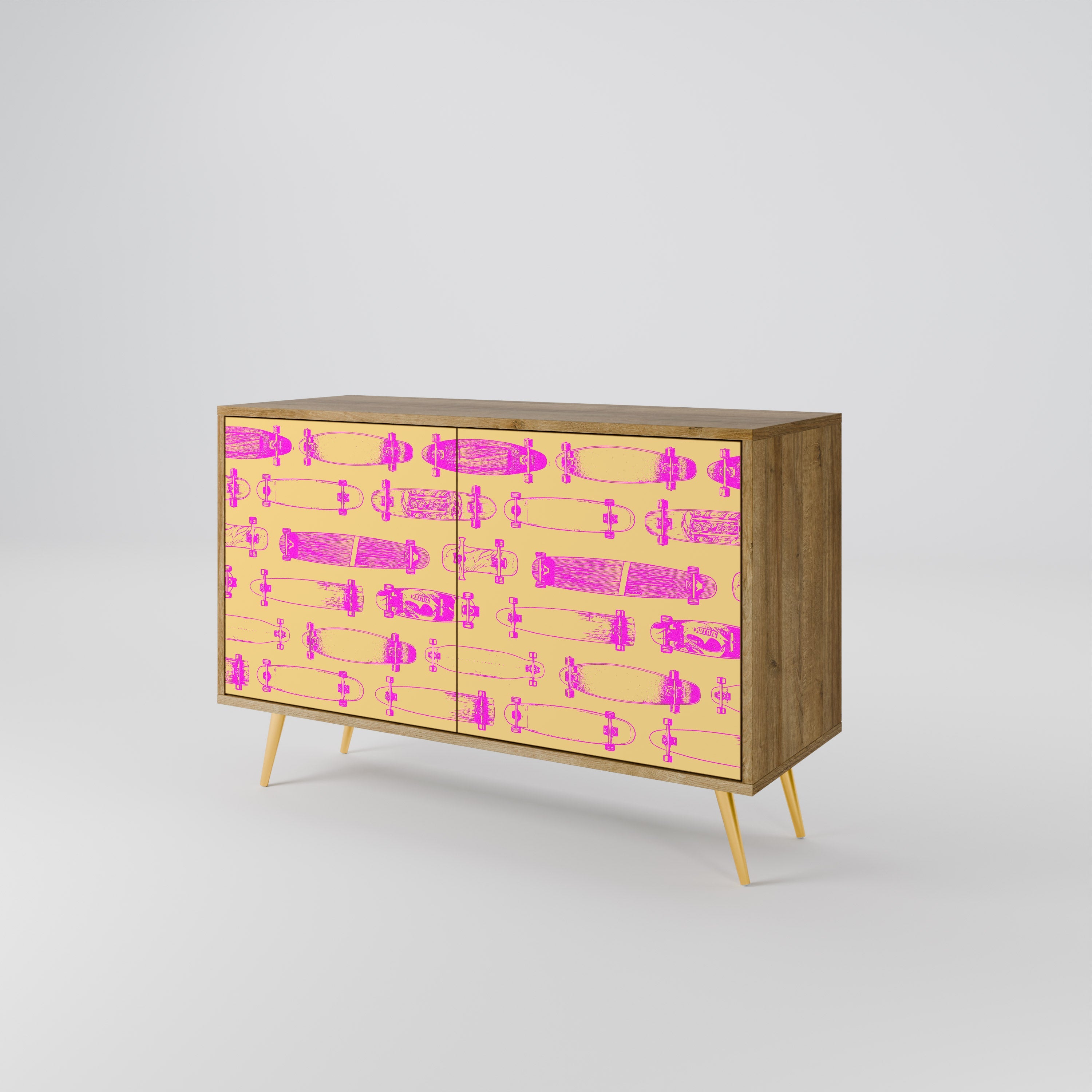 SKATEBOARD ARTISTRY 2-Door Sideboard in Oak Effect