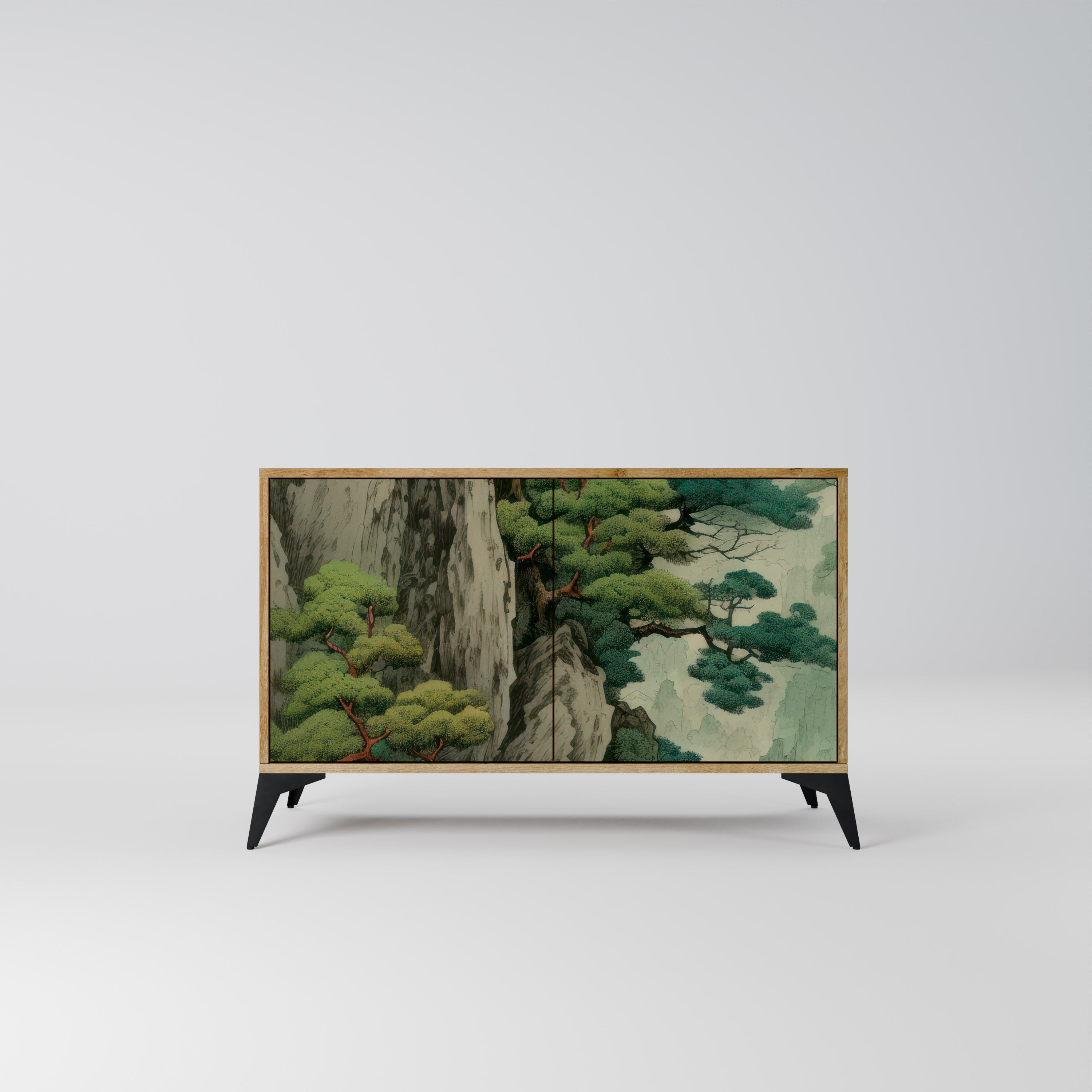 VERDURE ABYSS 2-Door Sideboard in Oak Effect