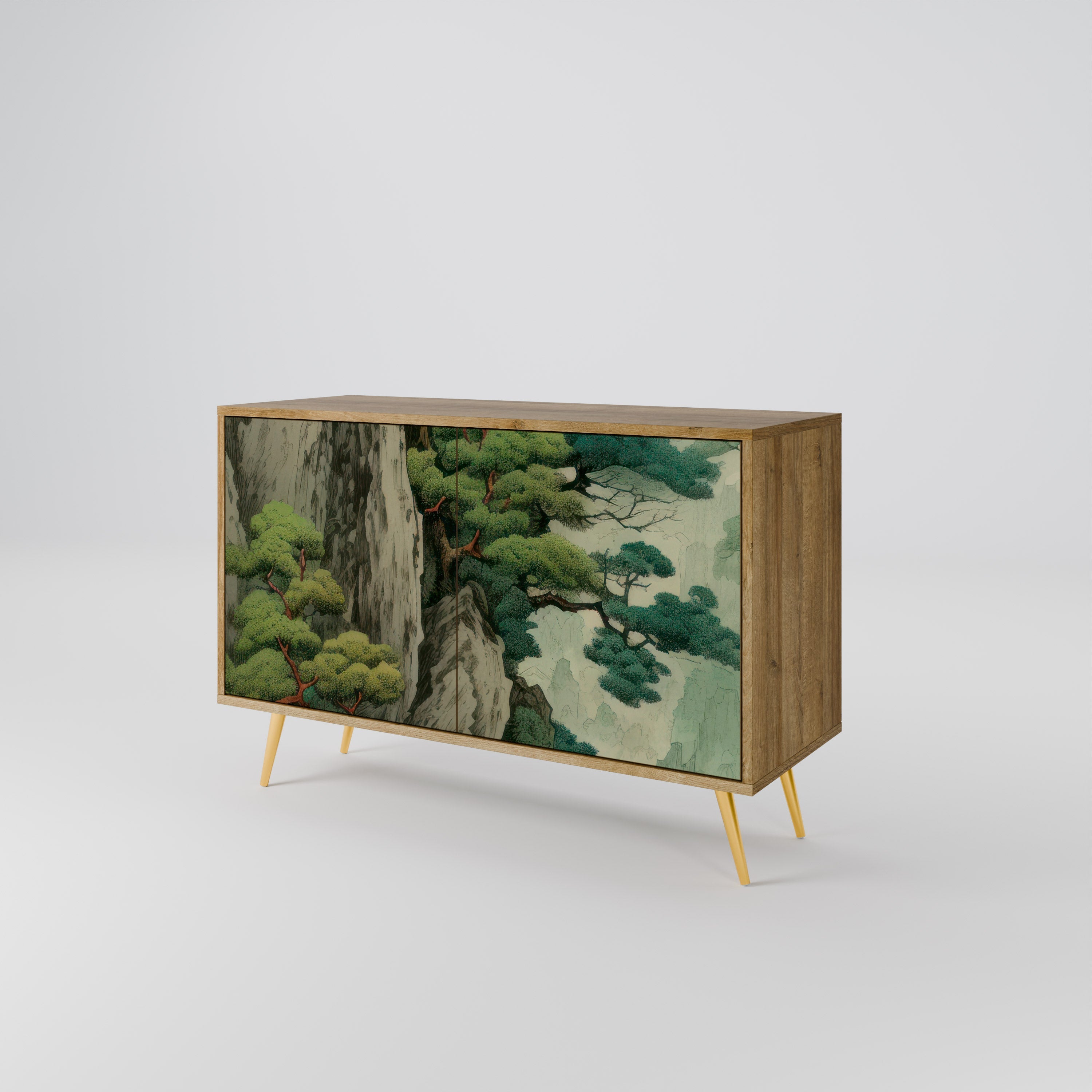 VERDURE ABYSS 2-Door Sideboard in Oak Effect