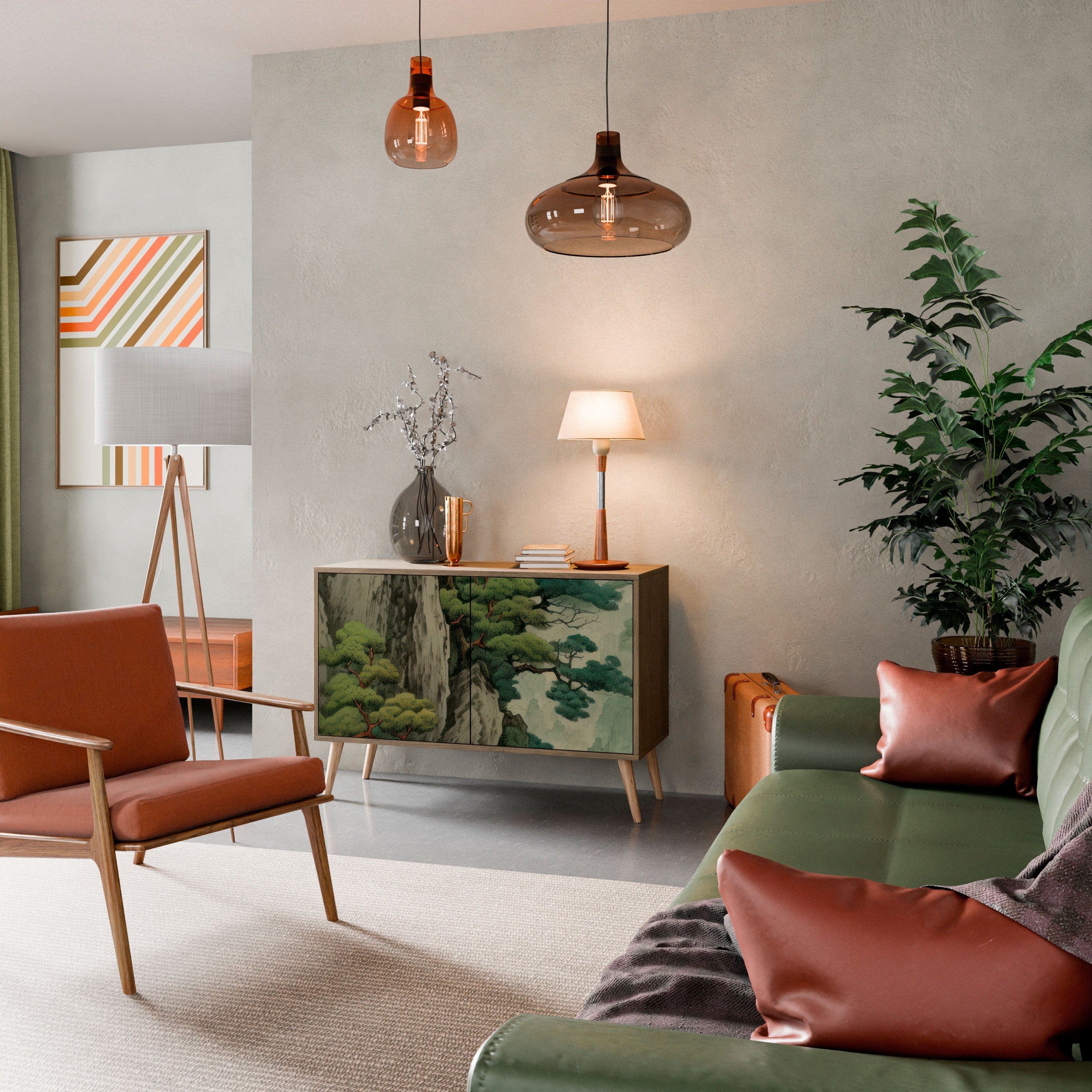 VERDURE ABYSS 2-Door Sideboard in Oak Effect