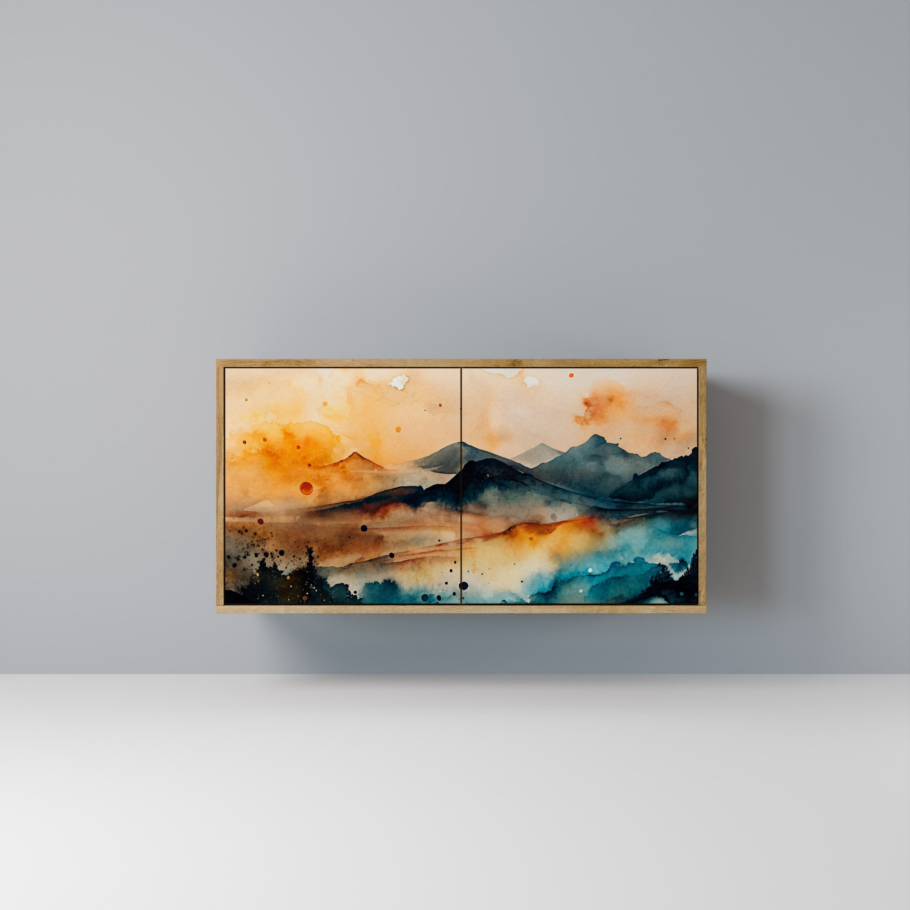 OMINOUS MOUNTAINS 2-Door Sideboard in Oak Effect