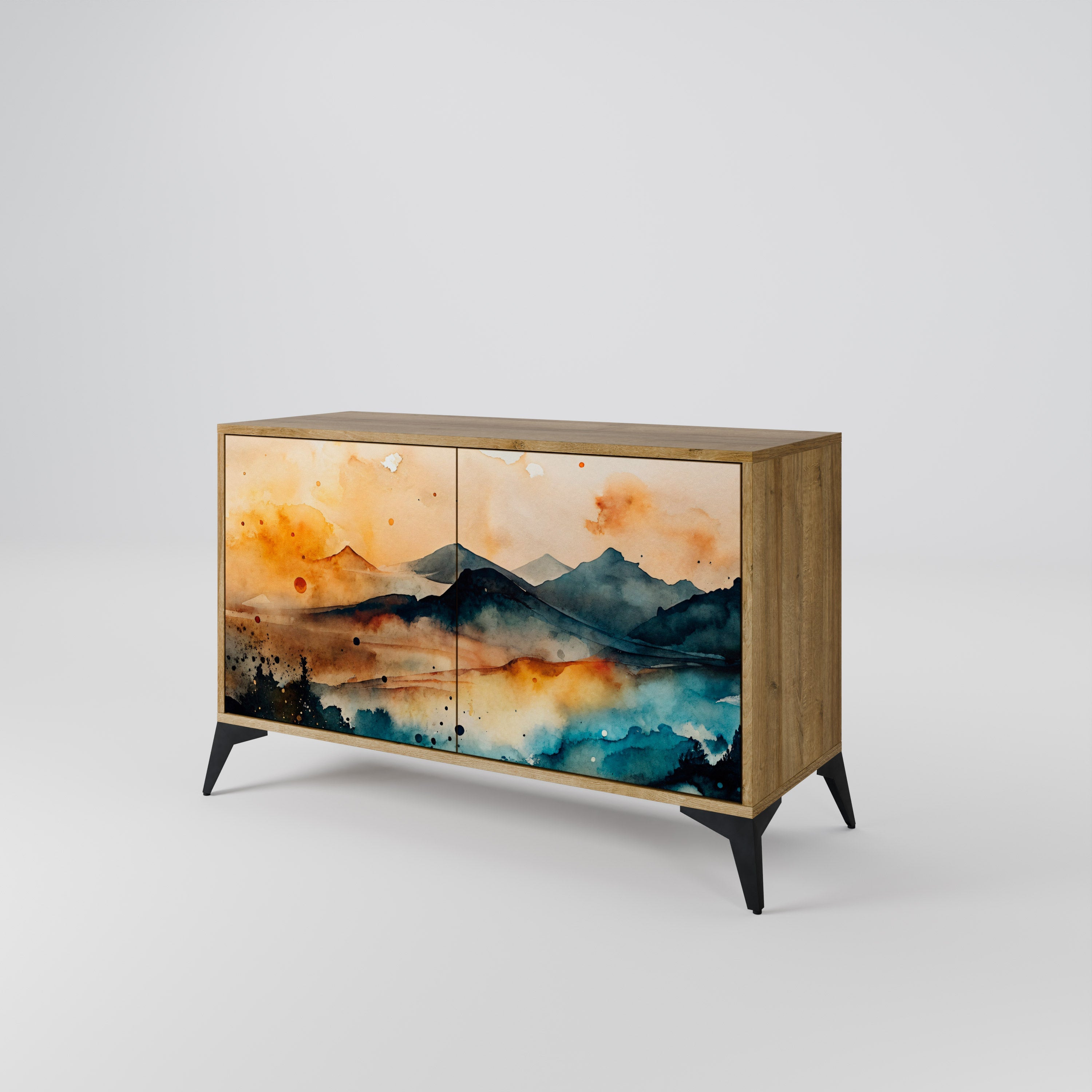 OMINOUS MOUNTAINS 2-Door Sideboard in Oak Effect