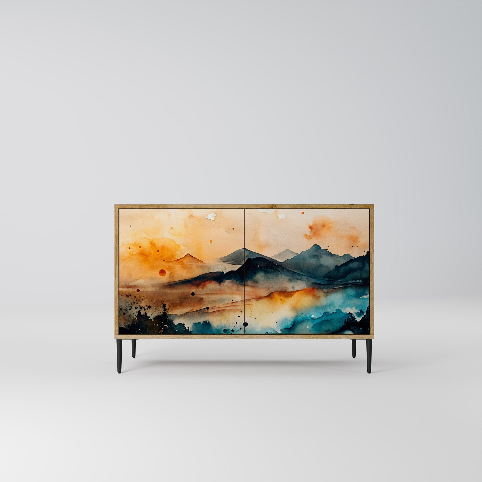 OMINOUS MOUNTAINS 2-Door Sideboard in Oak Effect