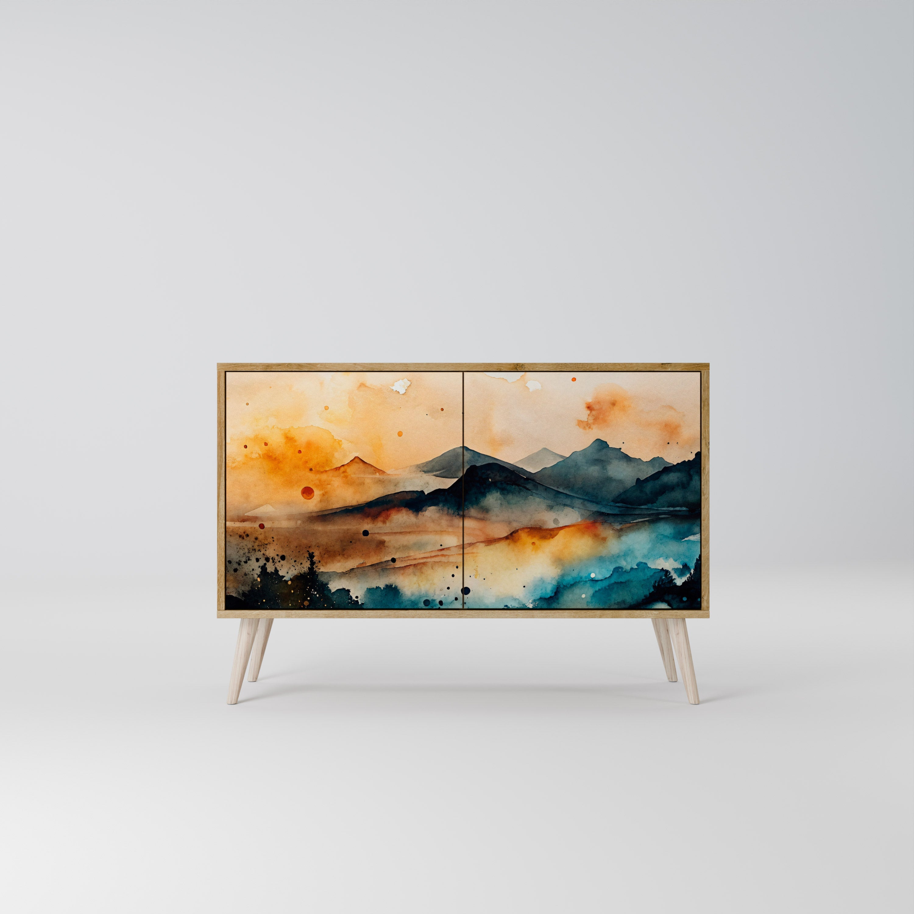 OMINOUS MOUNTAINS 2-Door Sideboard in Oak Effect