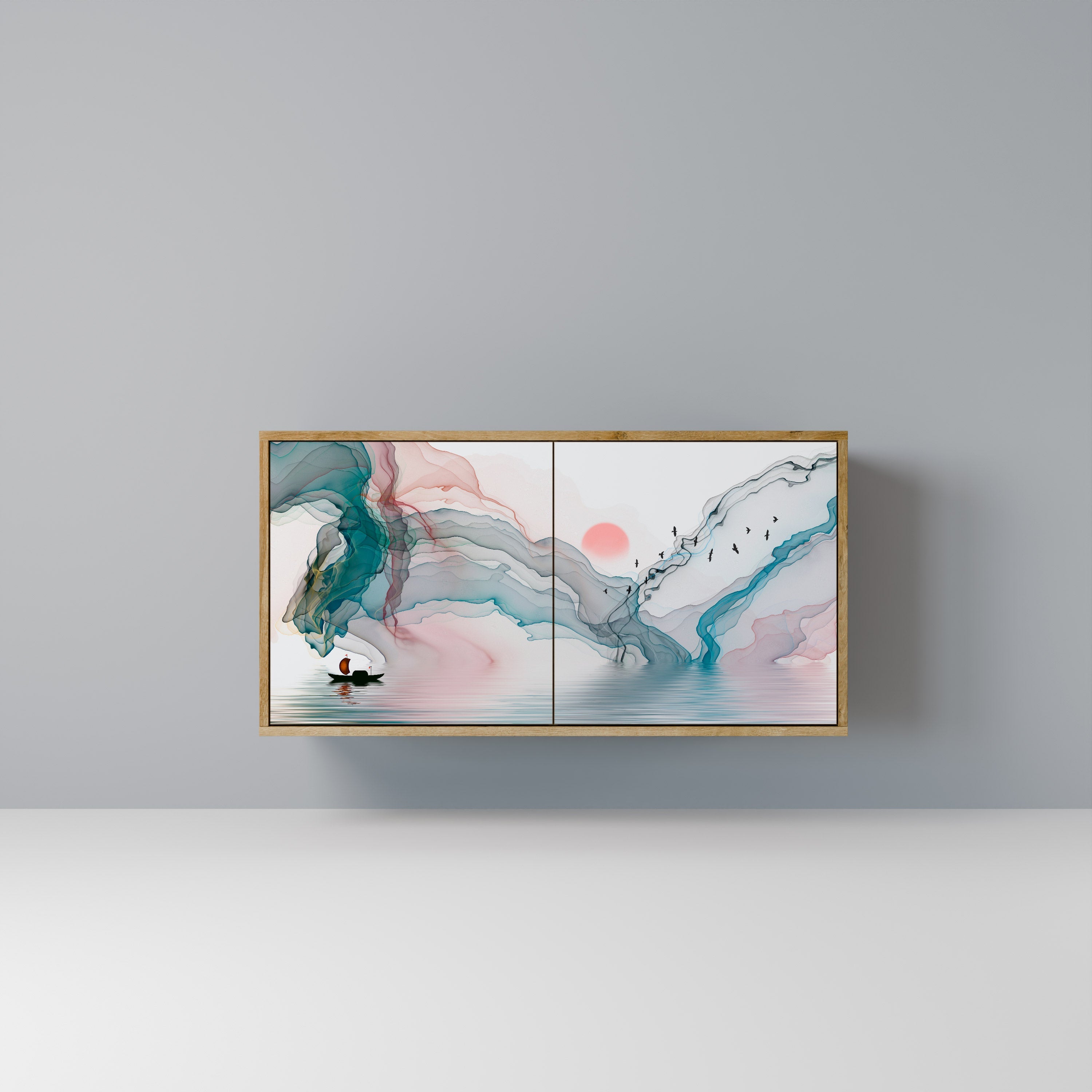 VELVET CROSSING 2-Door Sideboard in Oak Effect