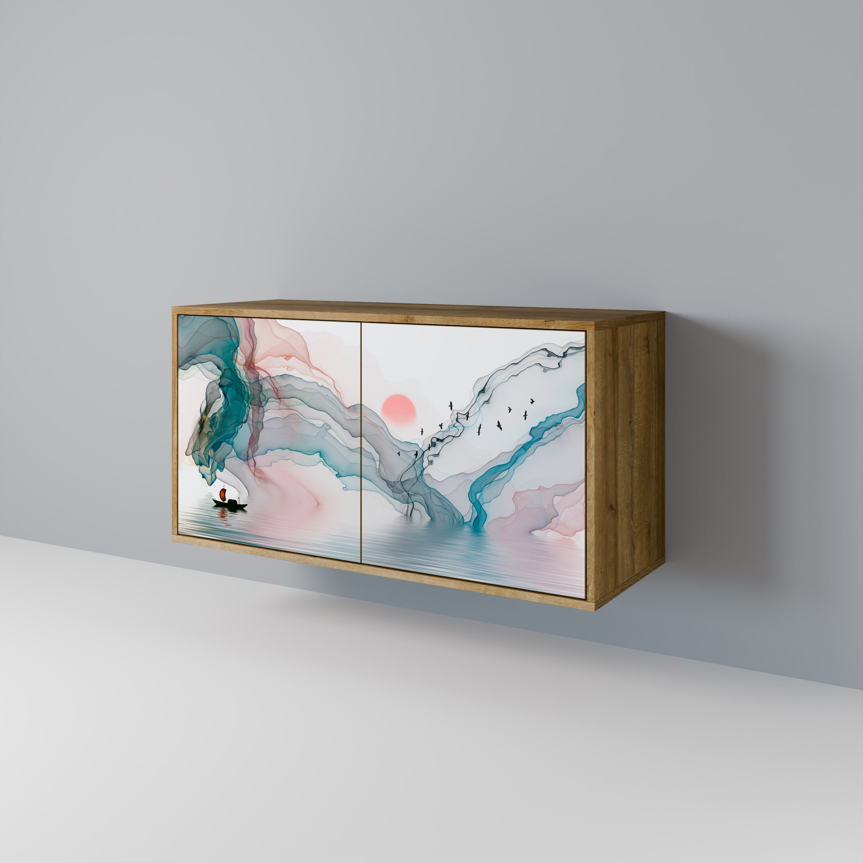 VELVET CROSSING 2-Door Sideboard in Oak Effect