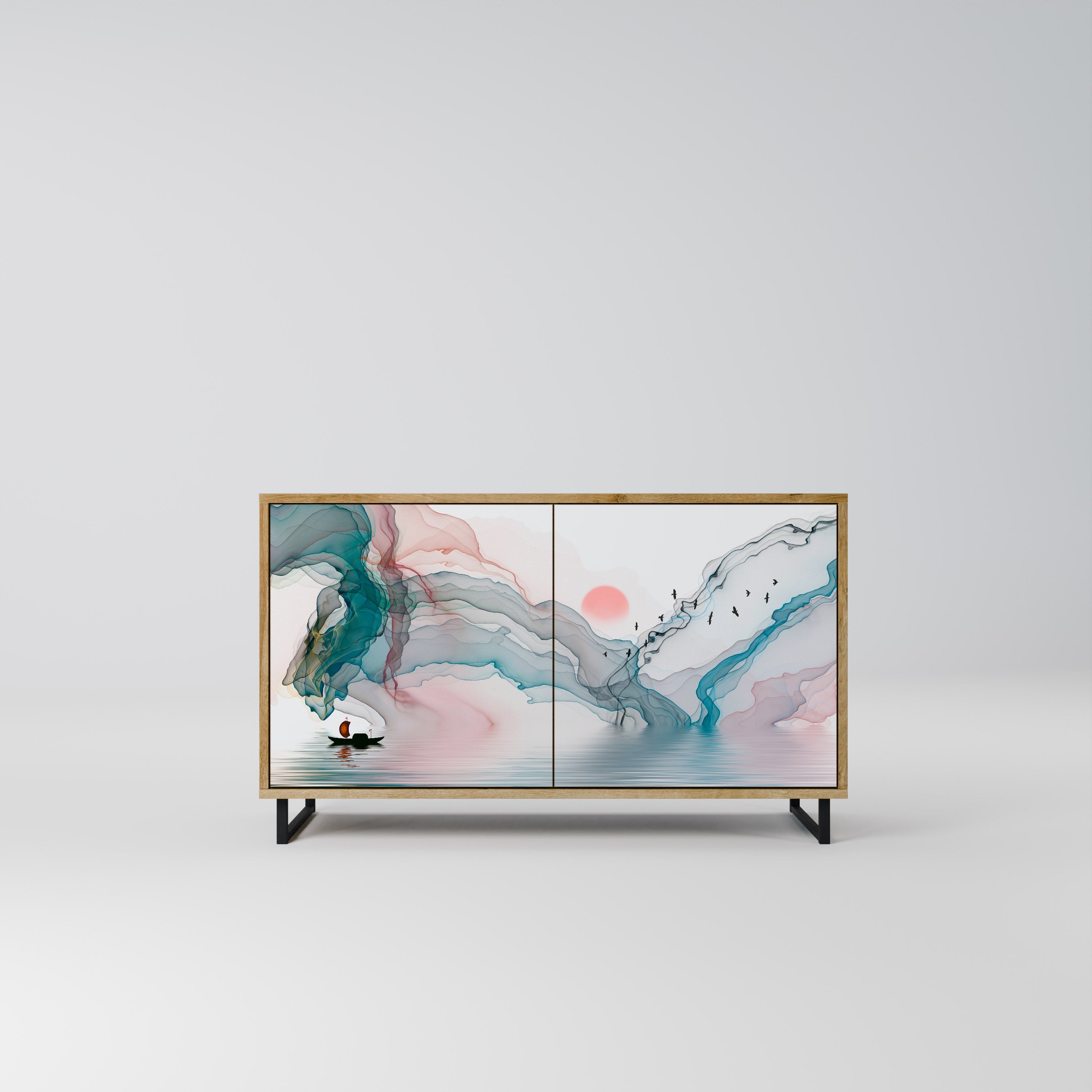 VELVET CROSSING 2-Door Sideboard in Oak Effect