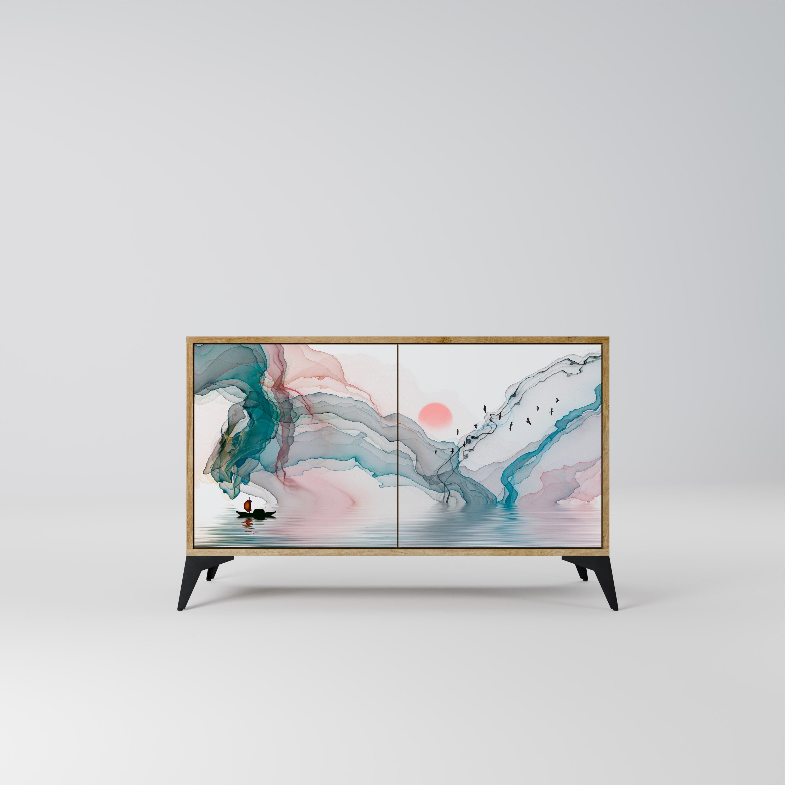 VELVET CROSSING 2-Door Sideboard in Oak Effect