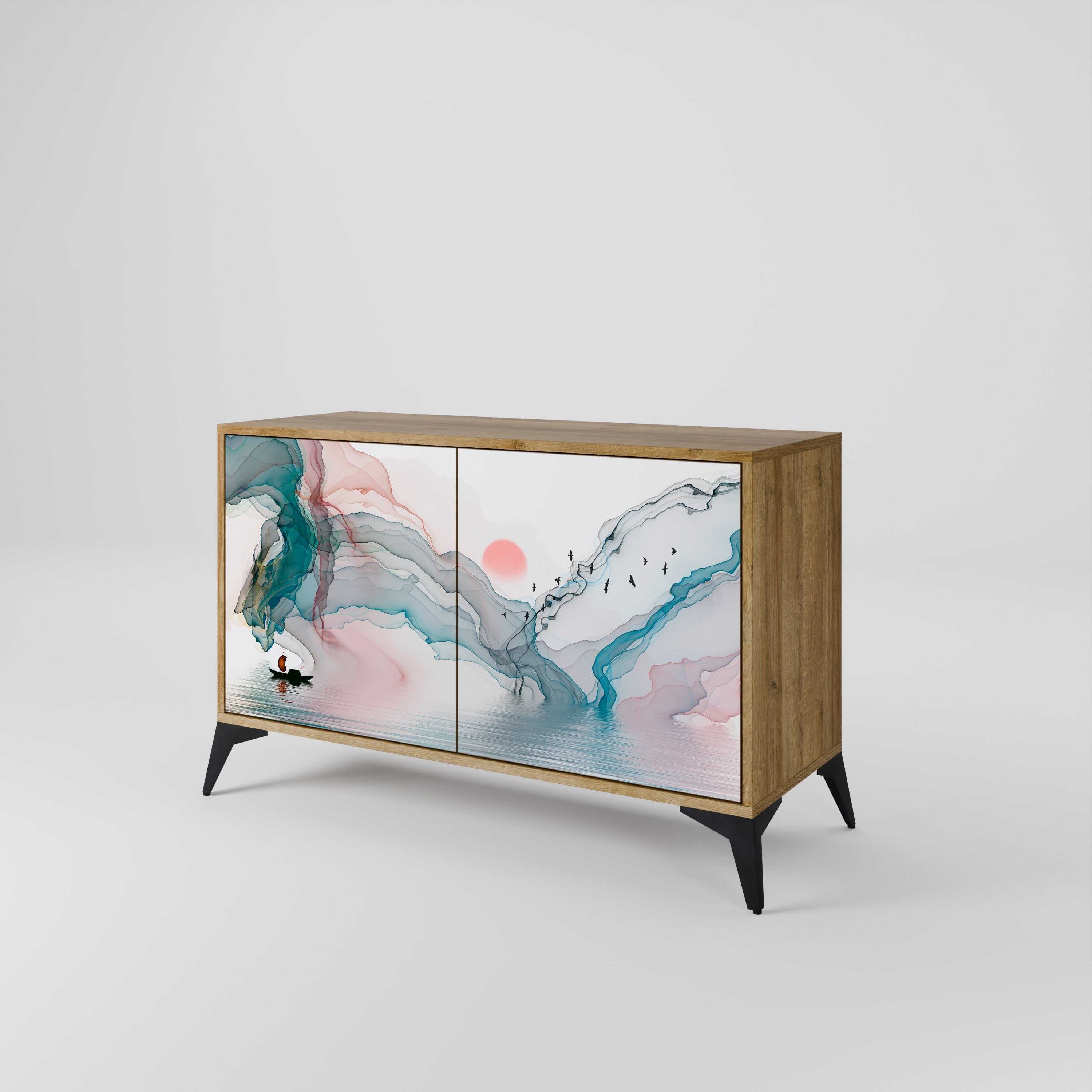 VELVET CROSSING 2-Door Sideboard in Oak Effect